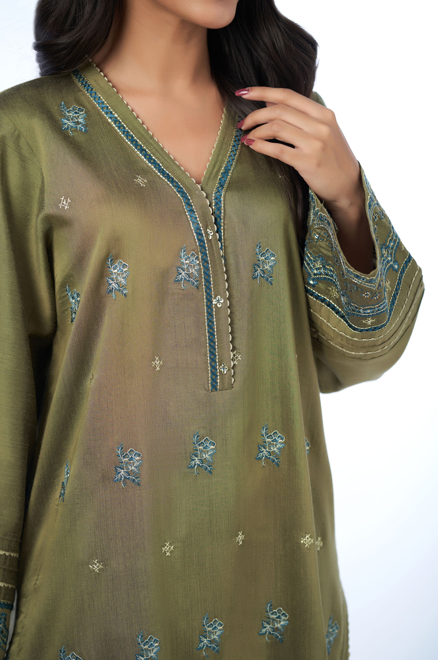Stitched 1 Piece Cotton Silk Shirt - Image 4