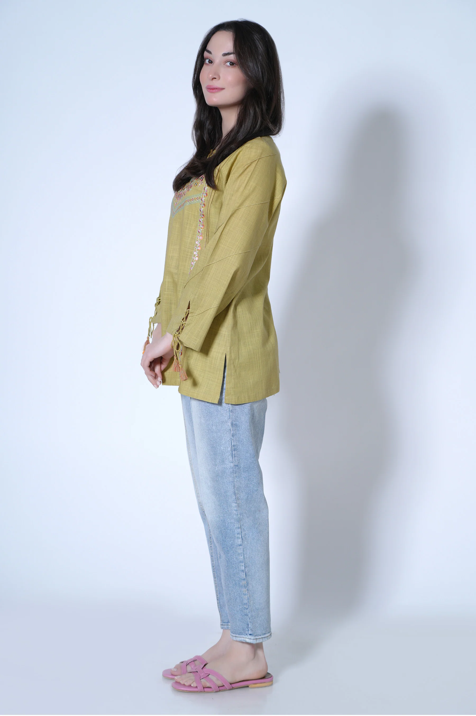Stitched 1 Piece Cotton Slub Top - Image 2