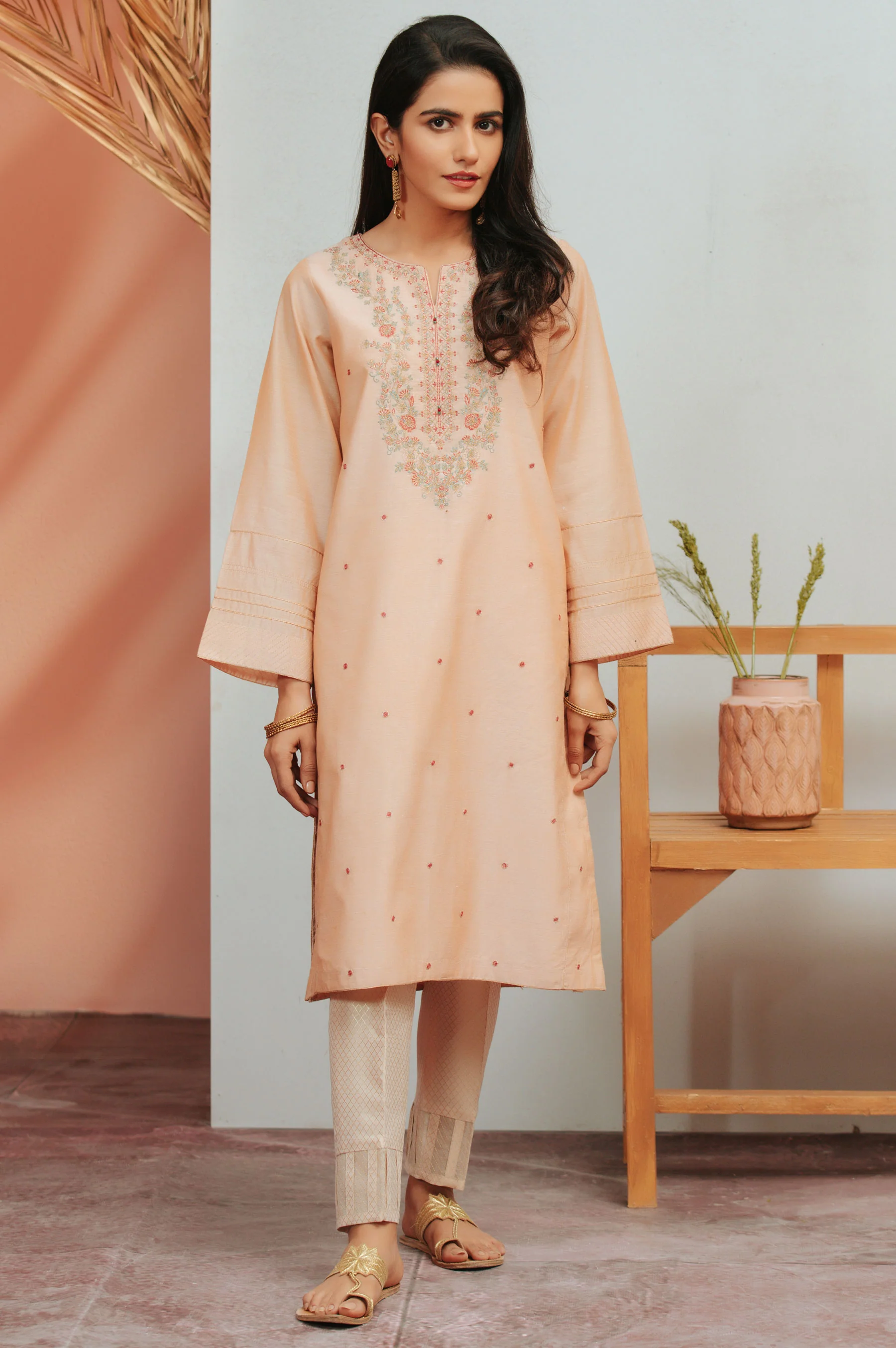 Stitched 1 Piece Cotton Staple Embroidered Shirt - Image 2