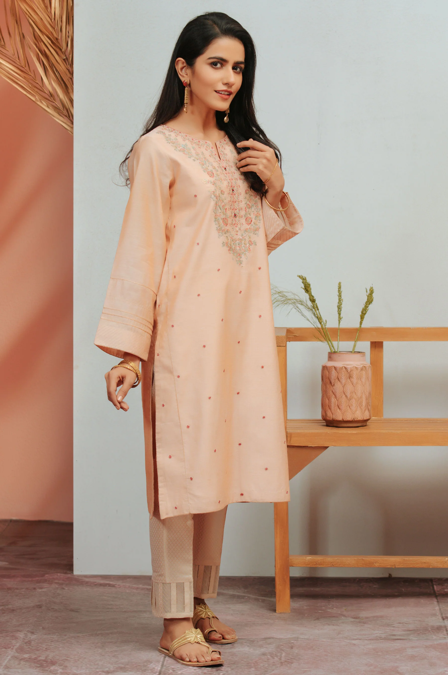 Stitched 1 Piece Cotton Staple Embroidered Shirt - Image 4