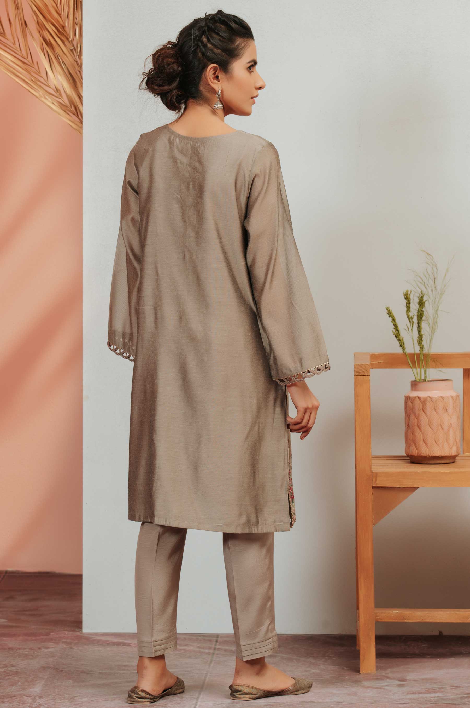 Stitched 1 Piece Cotton Staple Embroidered Shirt - Image 2