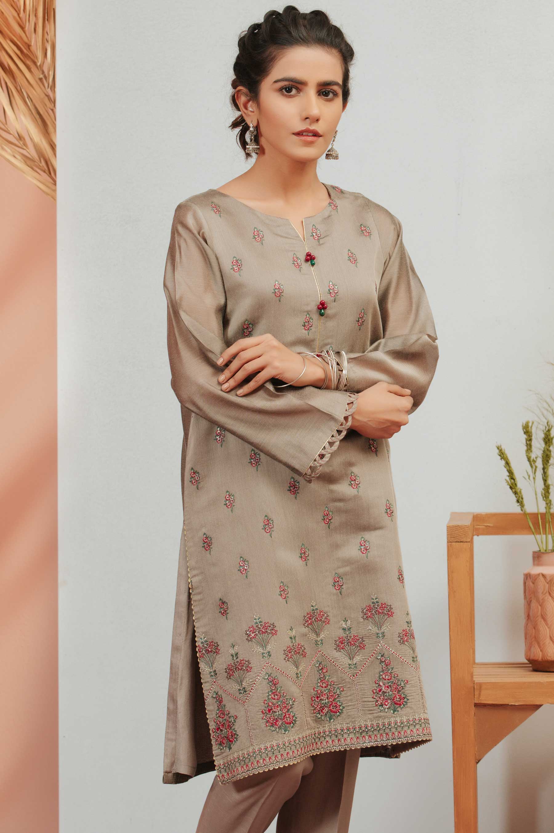 Stitched 1 Piece Cotton Staple Embroidered Shirt - Image 3