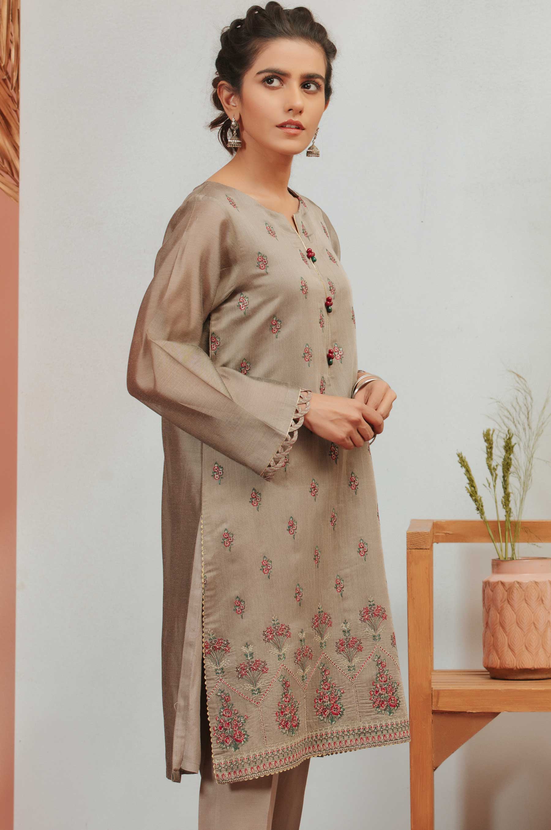 Stitched 1 Piece Cotton Staple Embroidered Shirt - Image 4