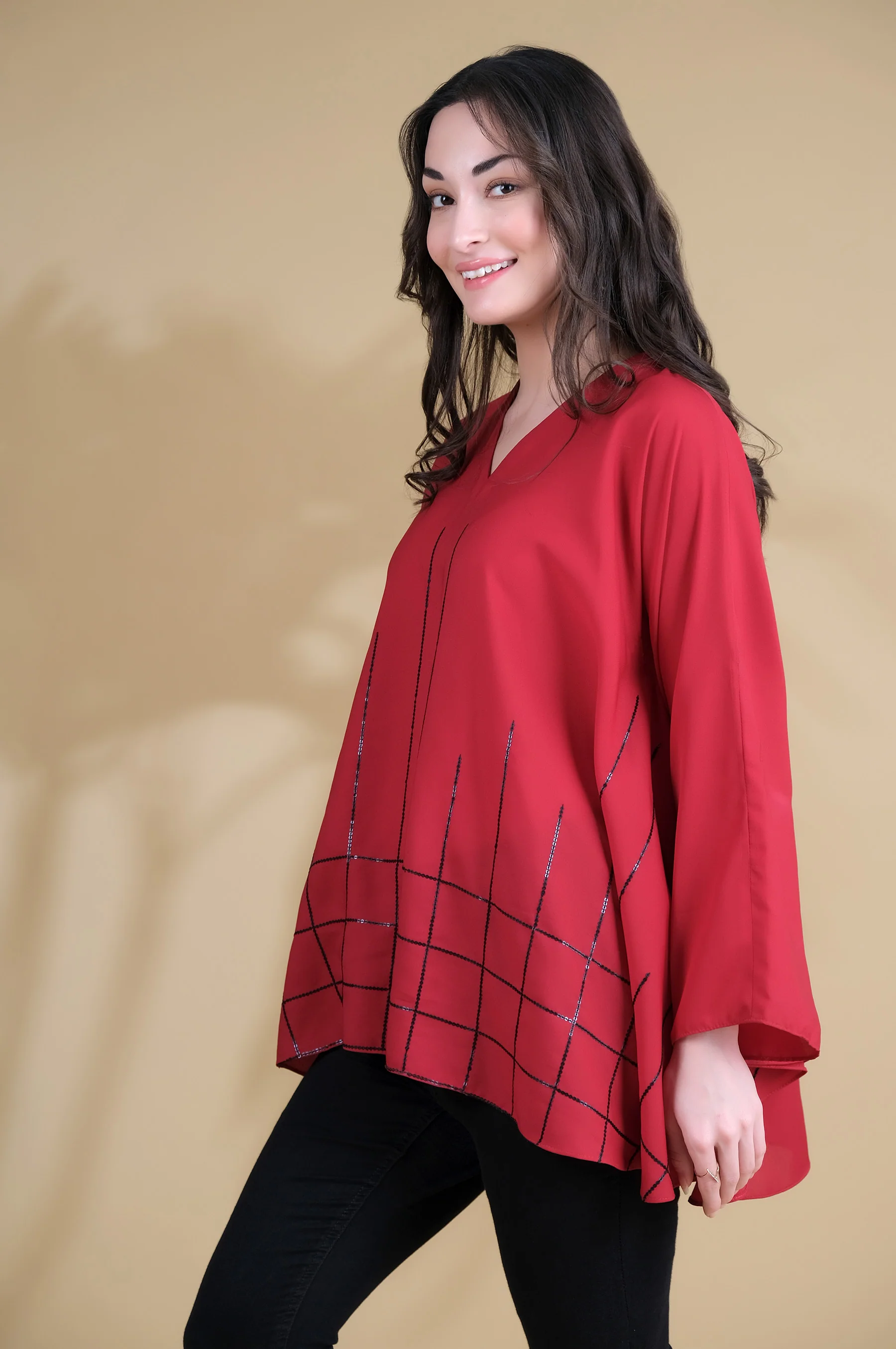 Stitched 1 Piece Crepe Top - Image 4