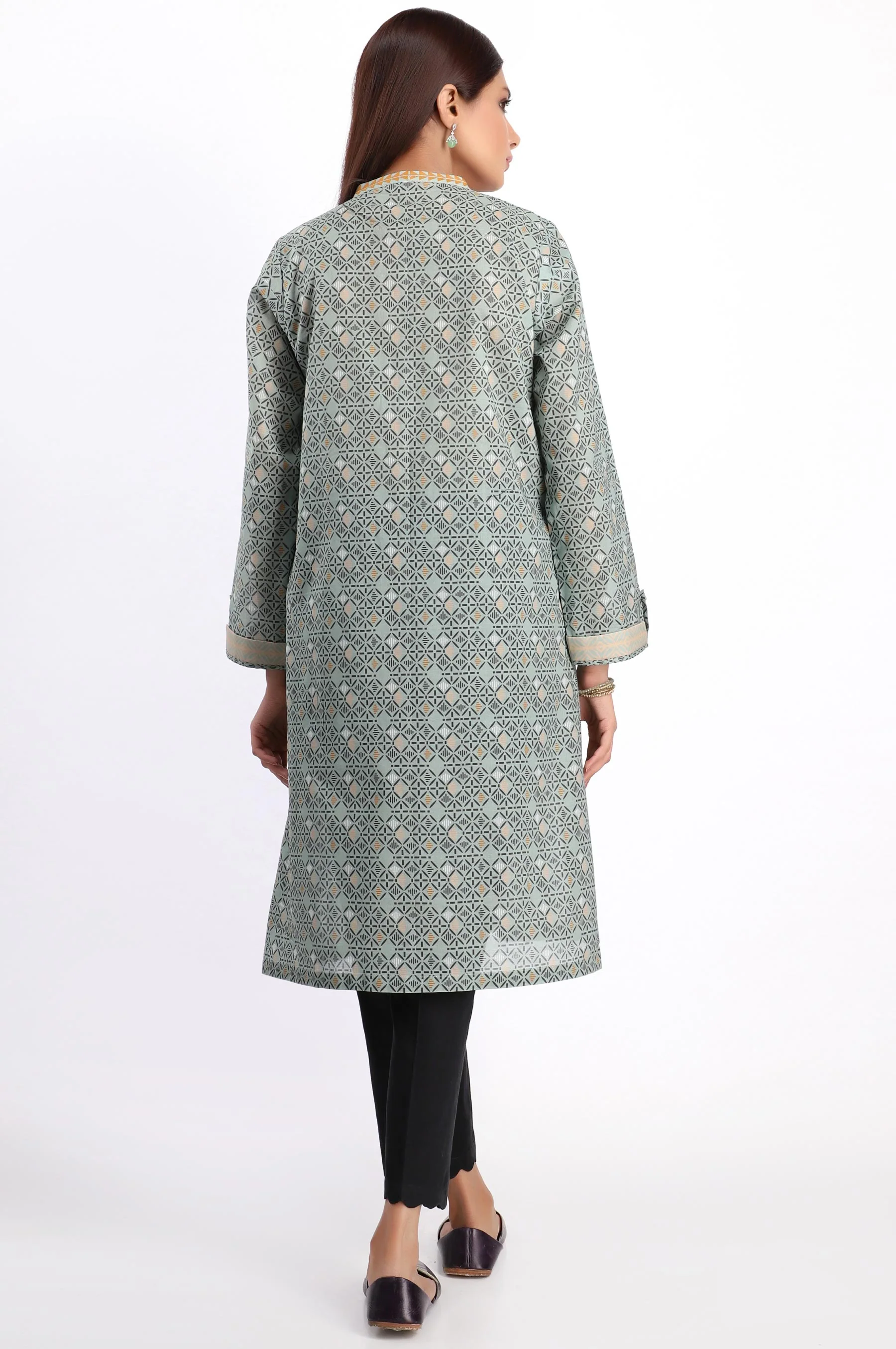 Stitched 1 Piece Digital Printed Shirt - Black - Image 2