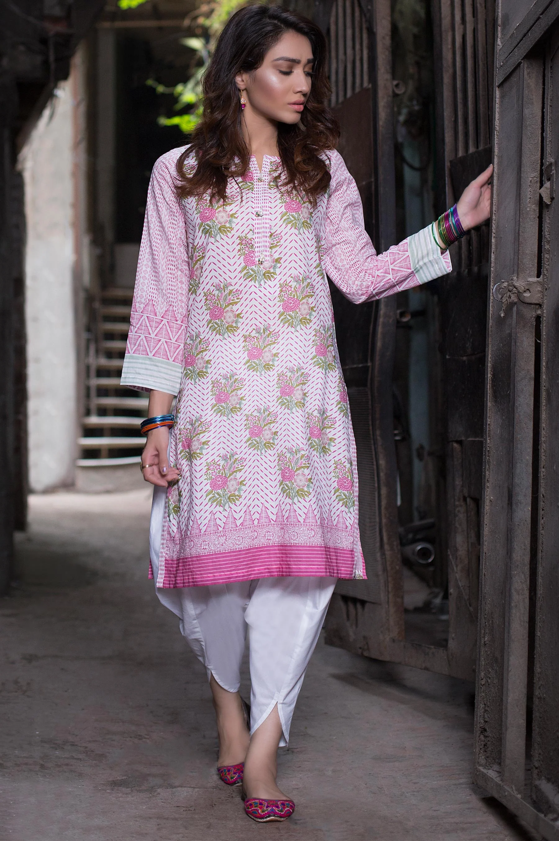Stitched 1 Piece Digital Printed Cambric Shirt - Image 5