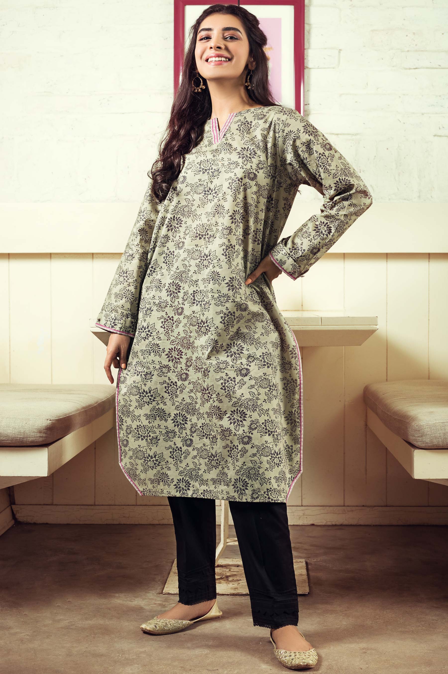 Stitched 1 Piece Digital Printed Cambric Shirt - Image 4