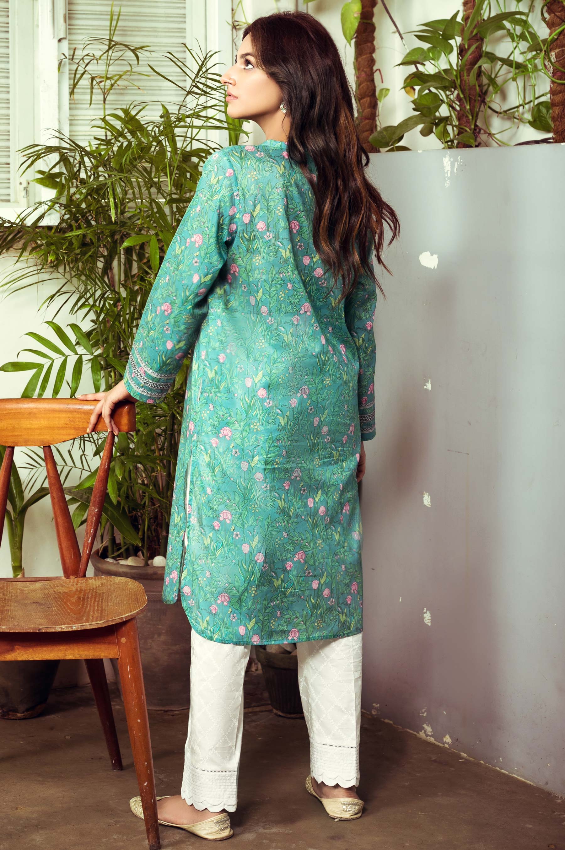 Stitched 1 Piece Digital Printed Cambric Shirt - Image 2