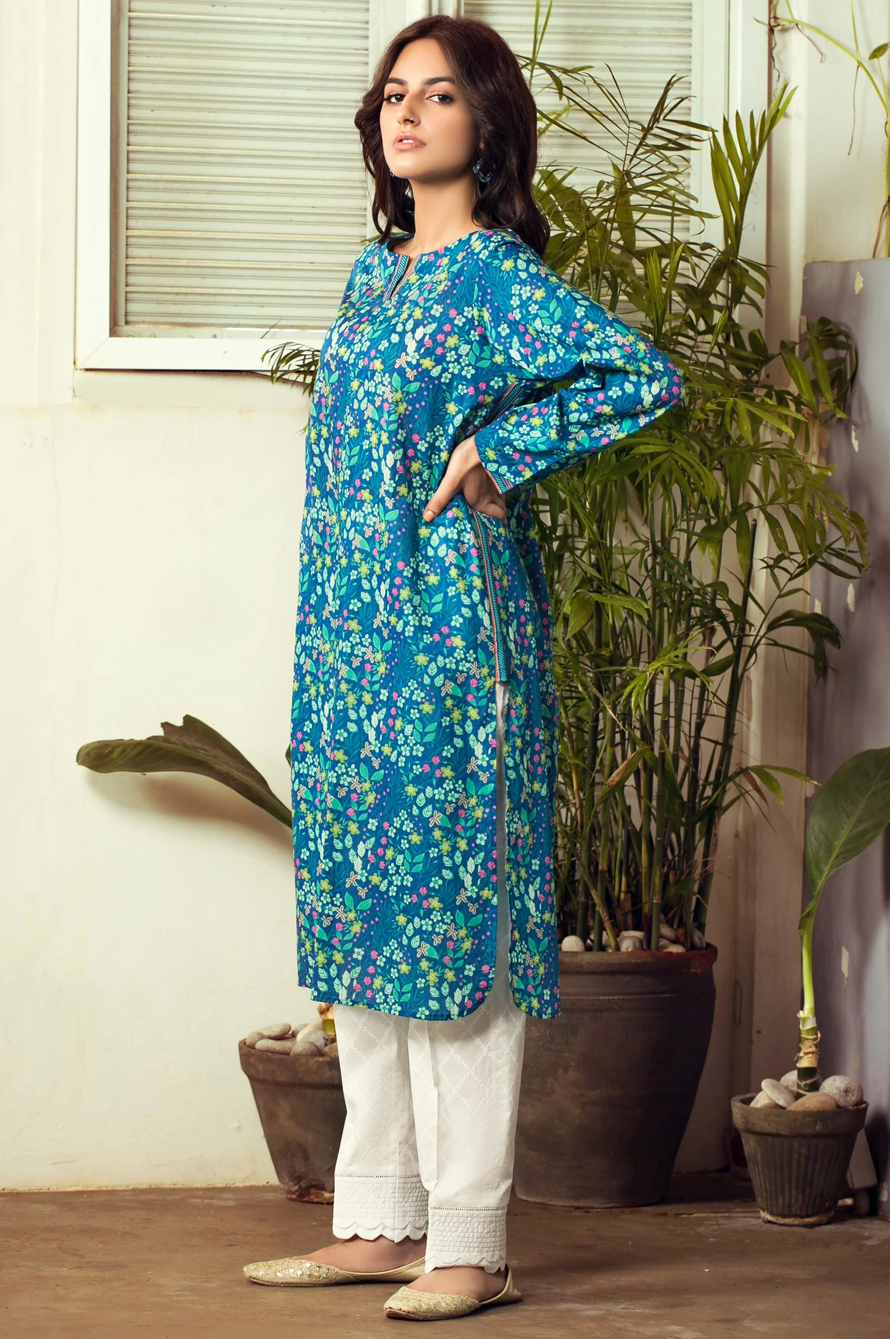 Stitched 1 Piece Digital Printed Cambric Shirt - Image 4