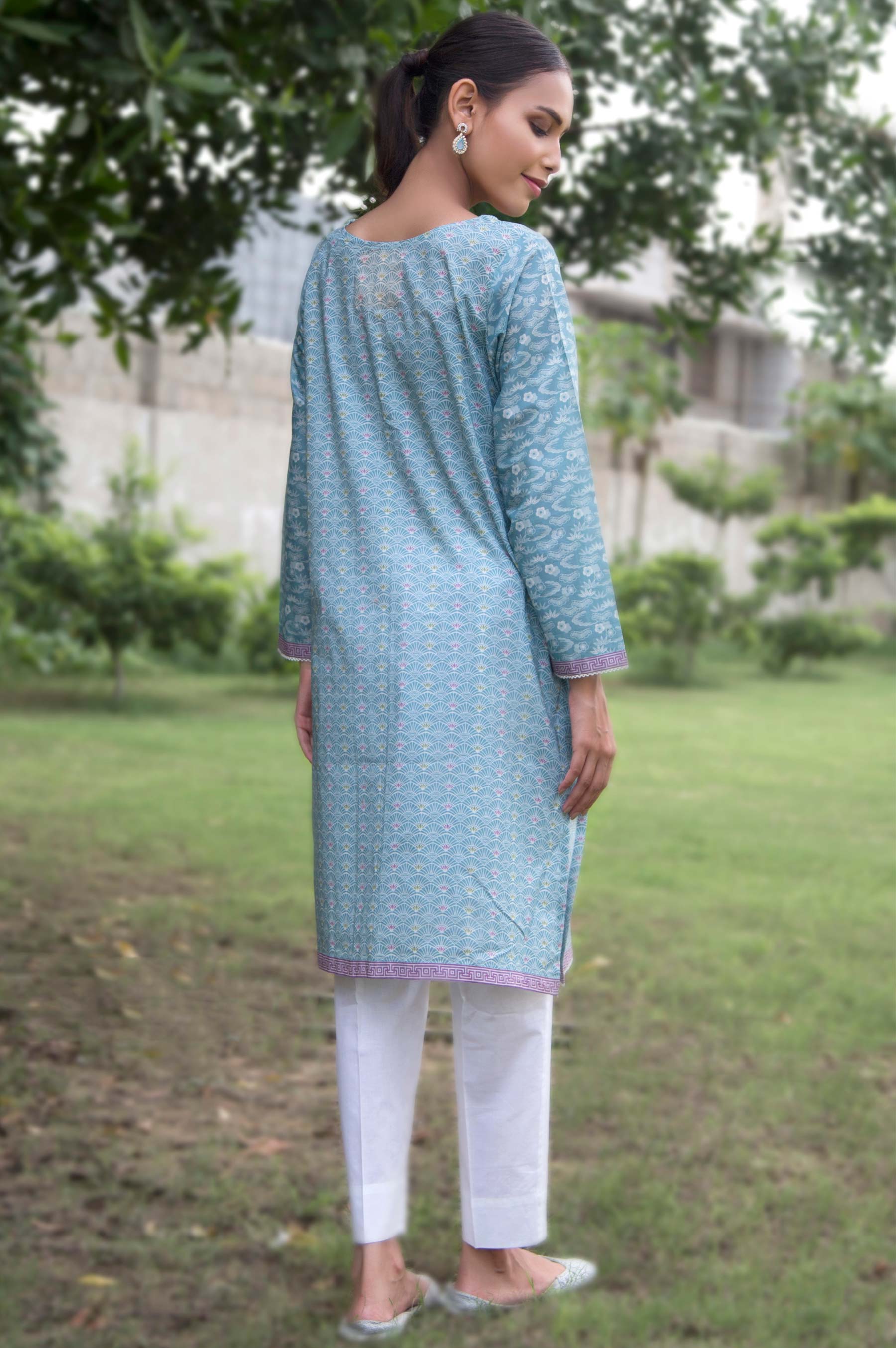 Stitched 1 Piece Digital Printed Cambric Shirt - Image 3