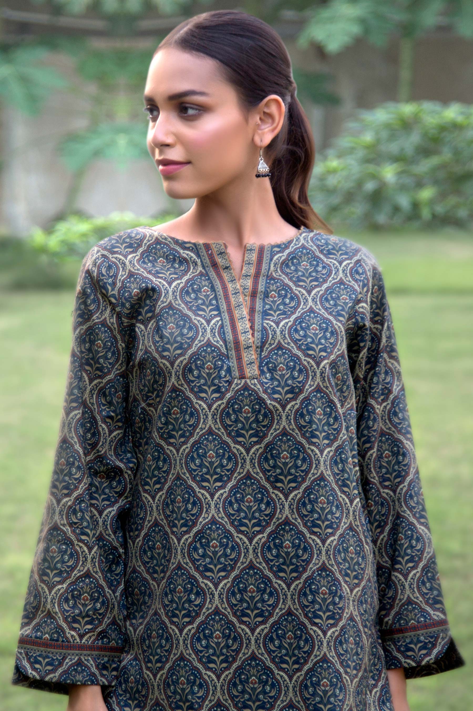 Stitched 1 Piece Digital Printed Cambric Shirt - Image 3