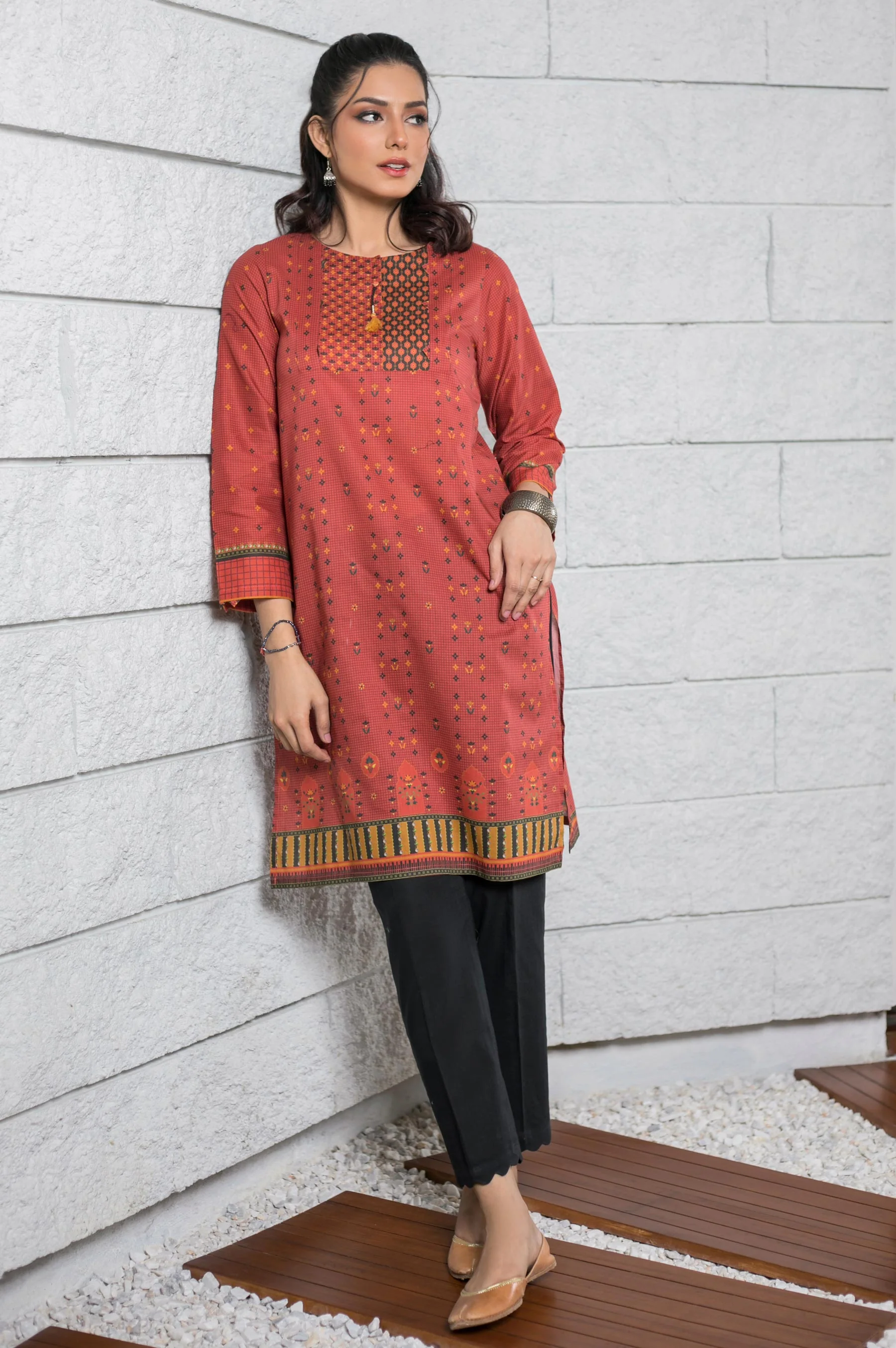 Stitched 1 Piece Digital Printed Cambric Shirt