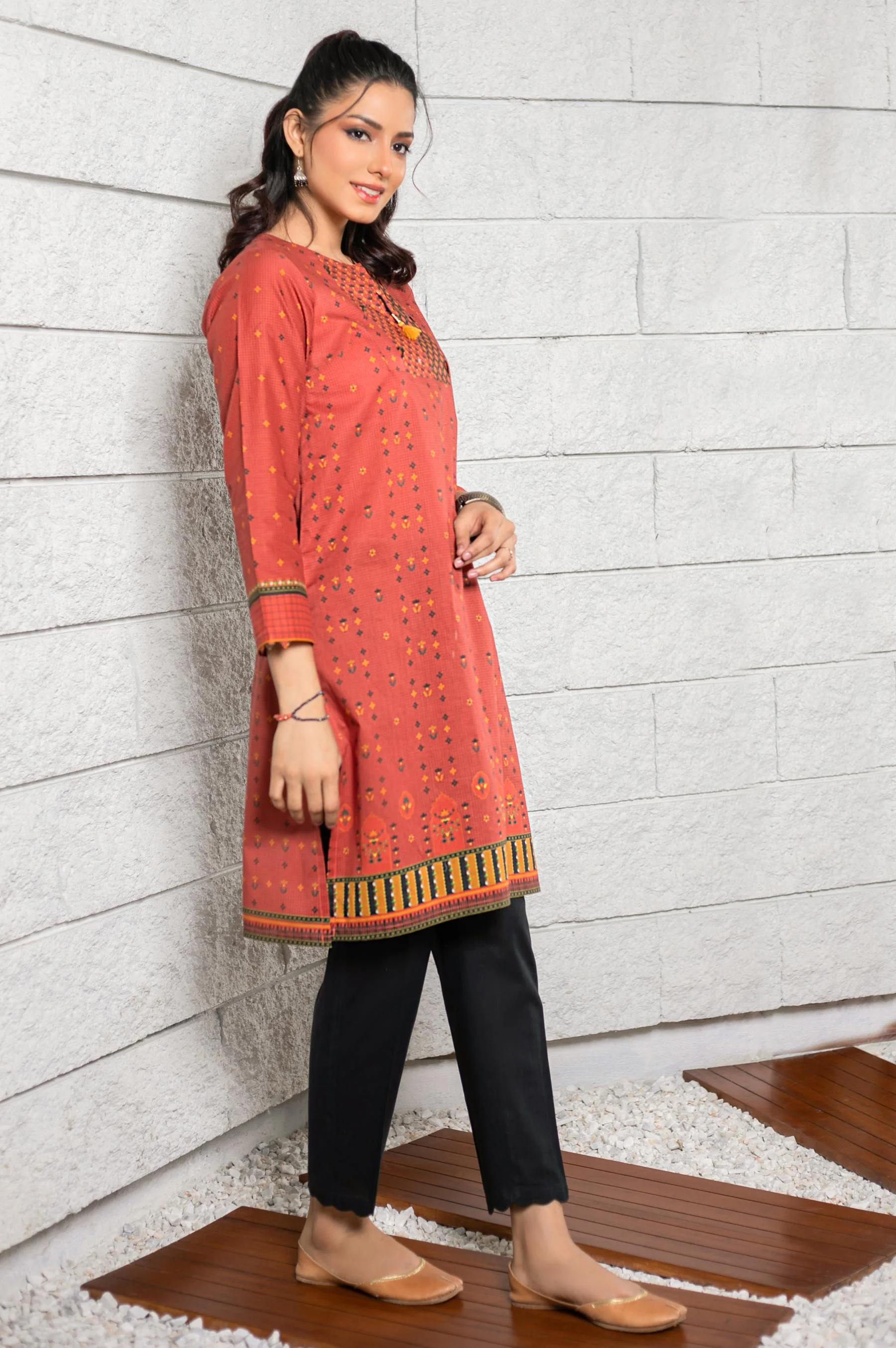 Stitched 1 Piece Digital Printed Cambric Shirt - Image 2