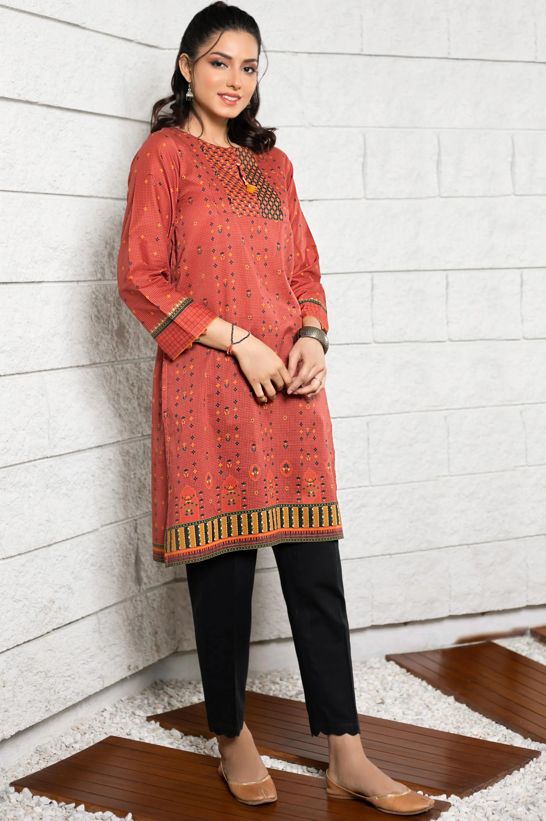Stitched 1 Piece Digital Printed Cambric Shirt - Image 4