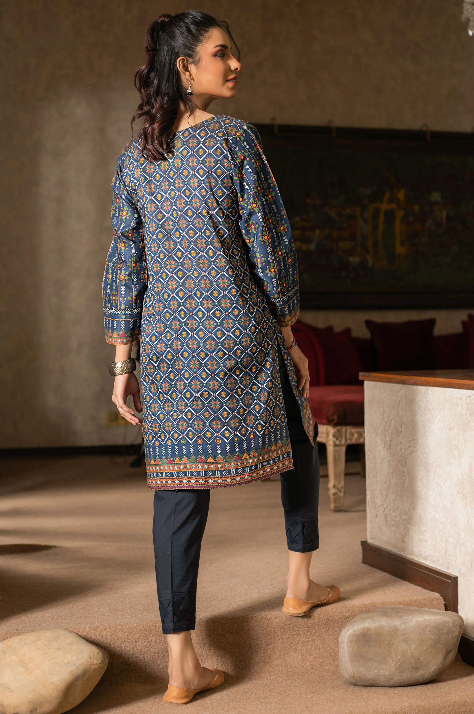 Stitched 1 Piece Digital Printed Cambric Shirt - Image 2