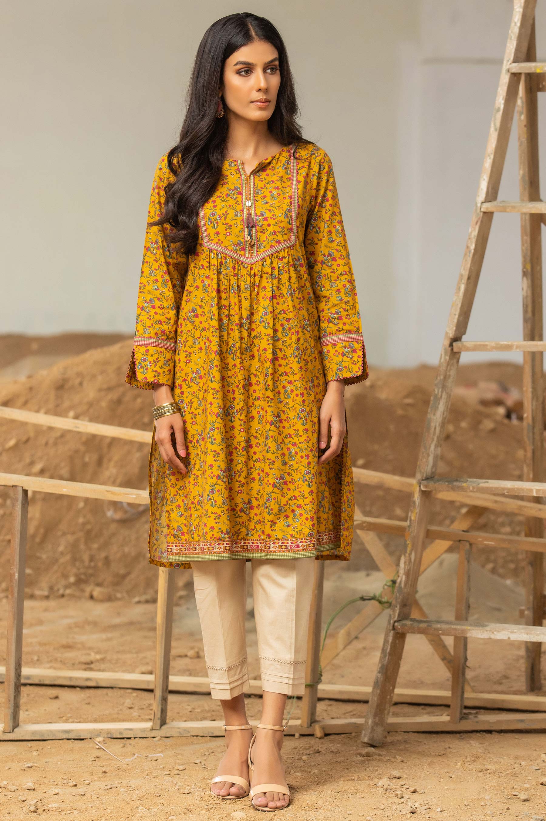 Stitched 1 Piece Digital Printed Cambric Shirt