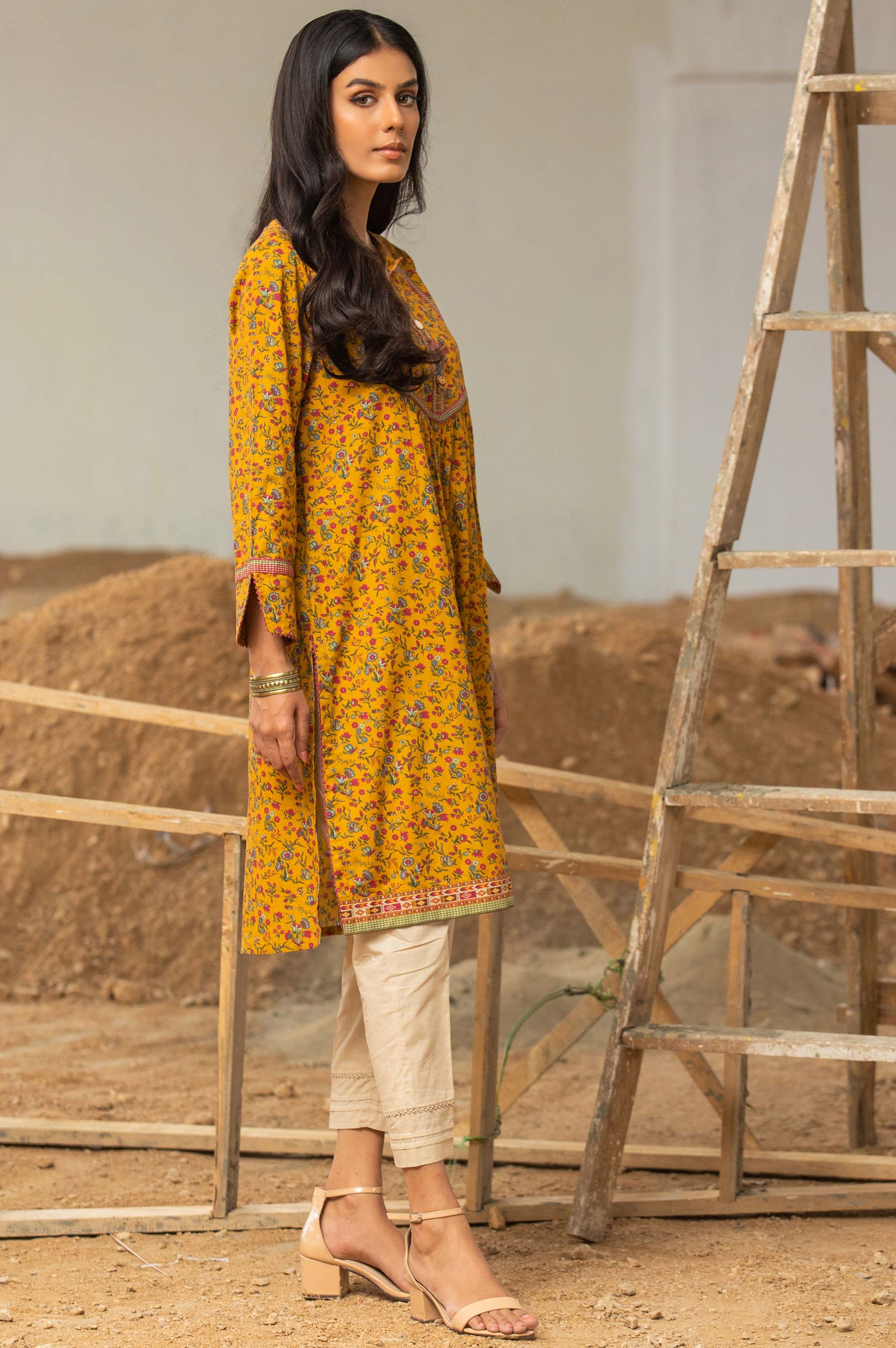 Stitched 1 Piece Digital Printed Cambric Shirt - Image 5