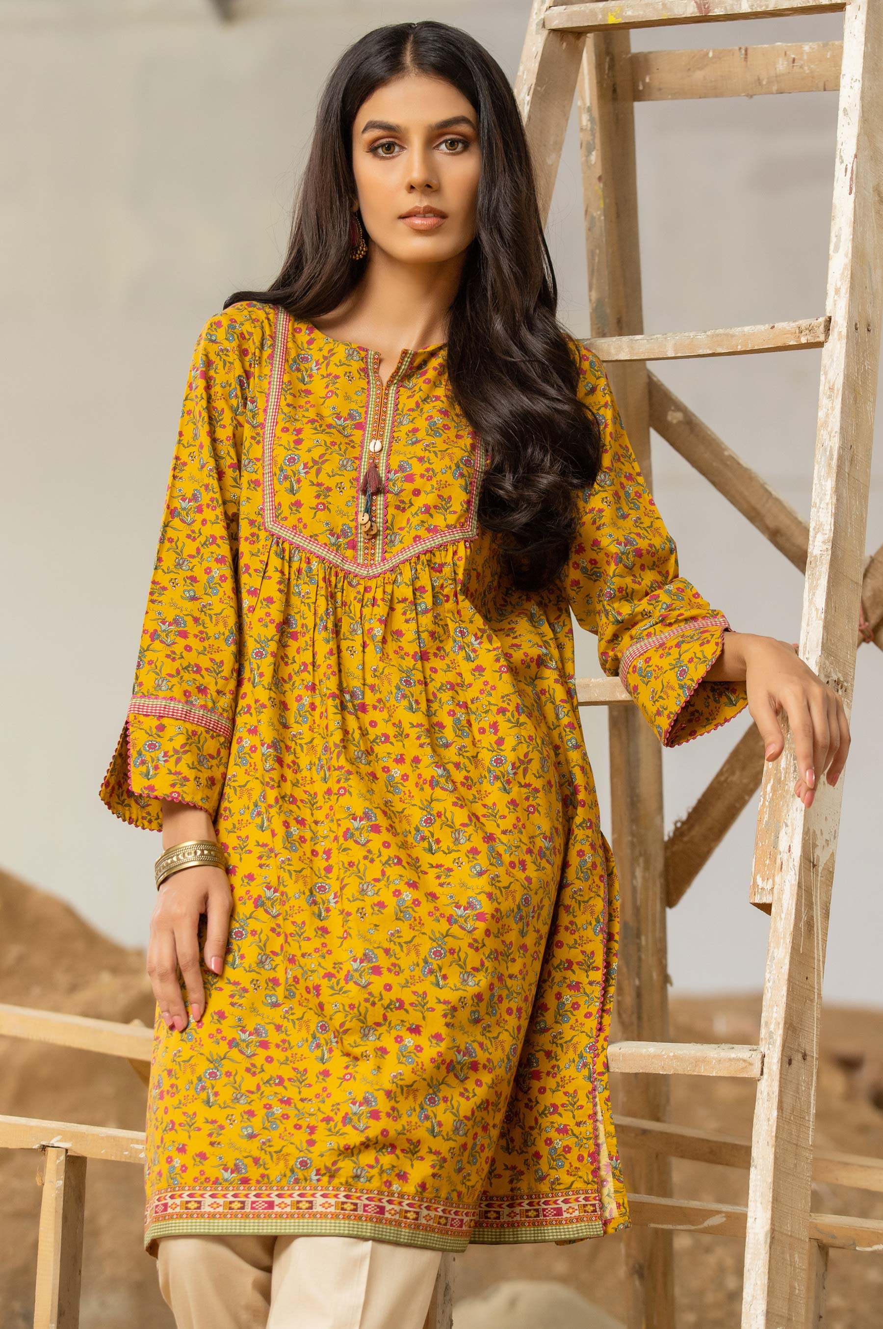 Stitched 1 Piece Digital Printed Cambric Shirt - Image 6