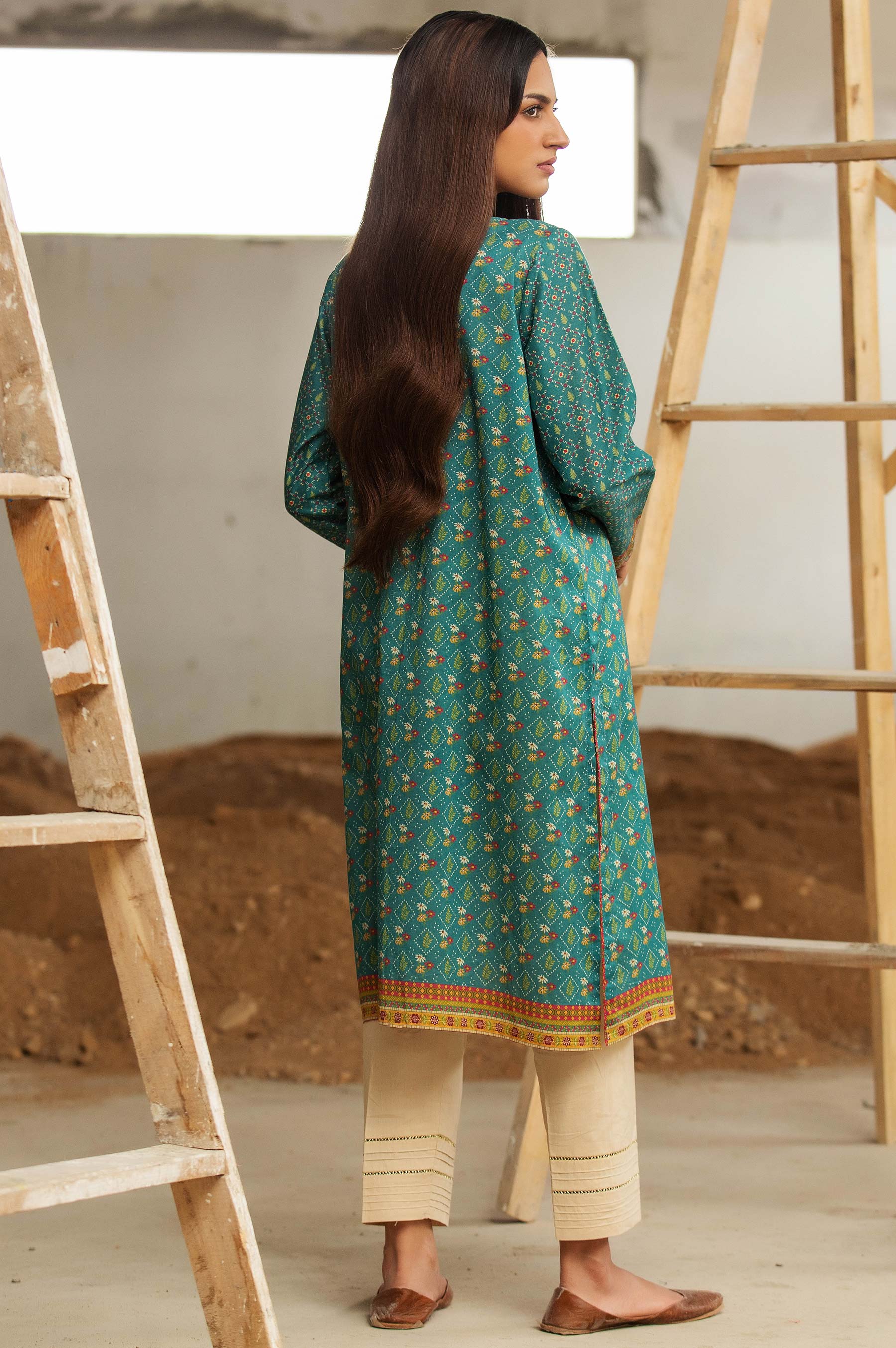 Stitched 1 Piece Digital Printed Cambric Shirt - Image 2