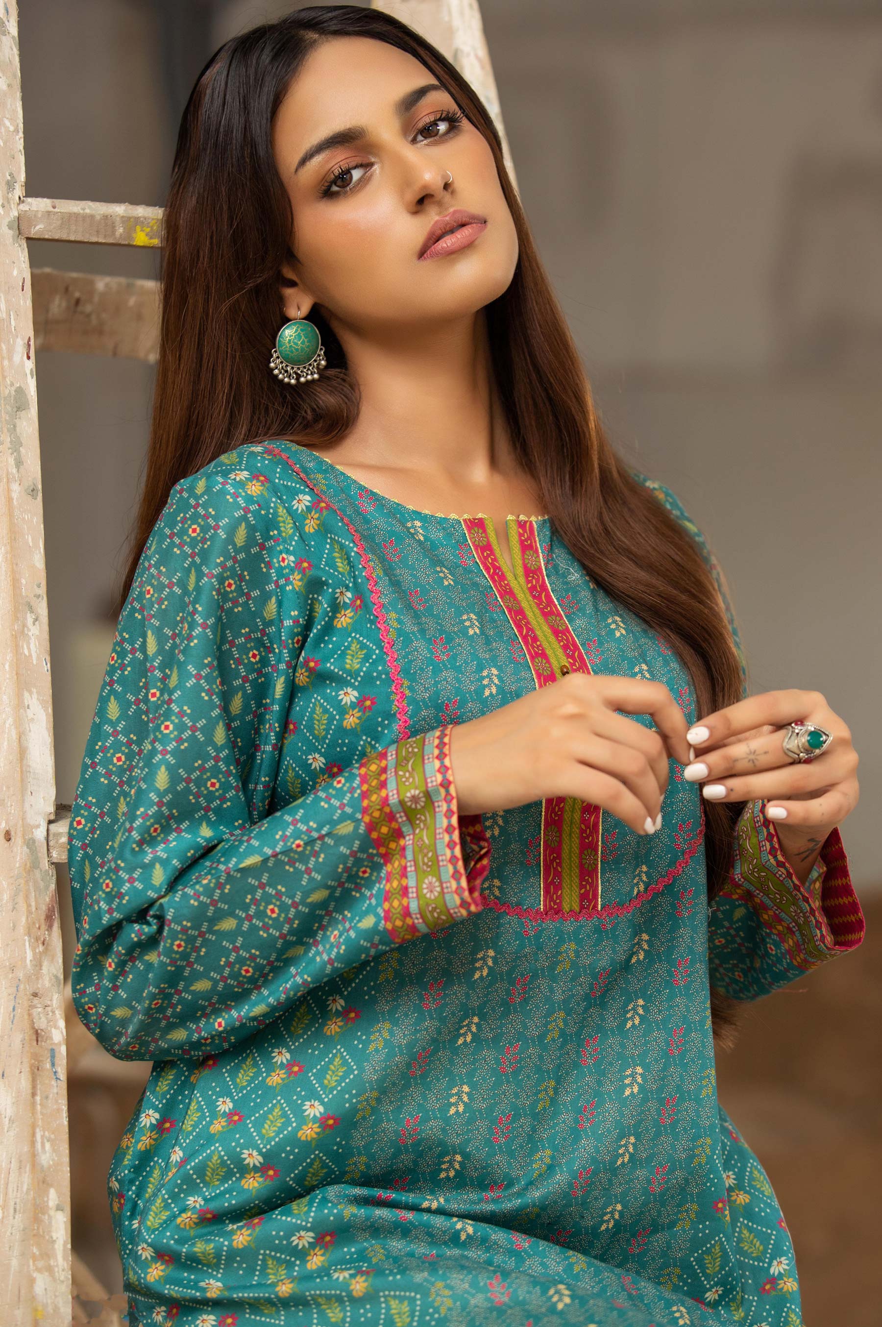 Stitched 1 Piece Digital Printed Cambric Shirt - Image 3