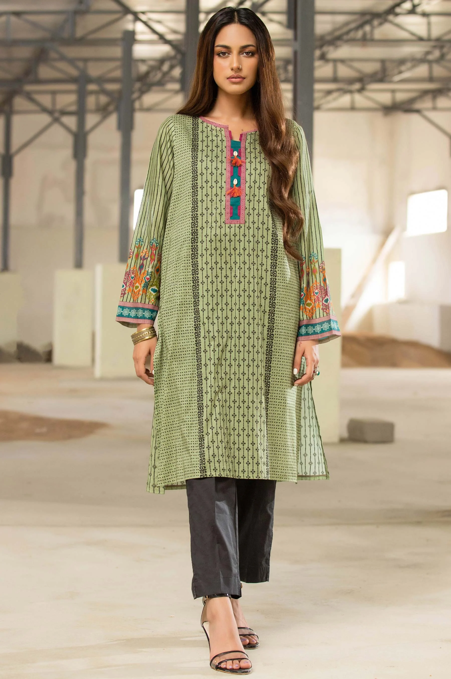 Stitched 1 Piece Digital Printed Cambric Shirt