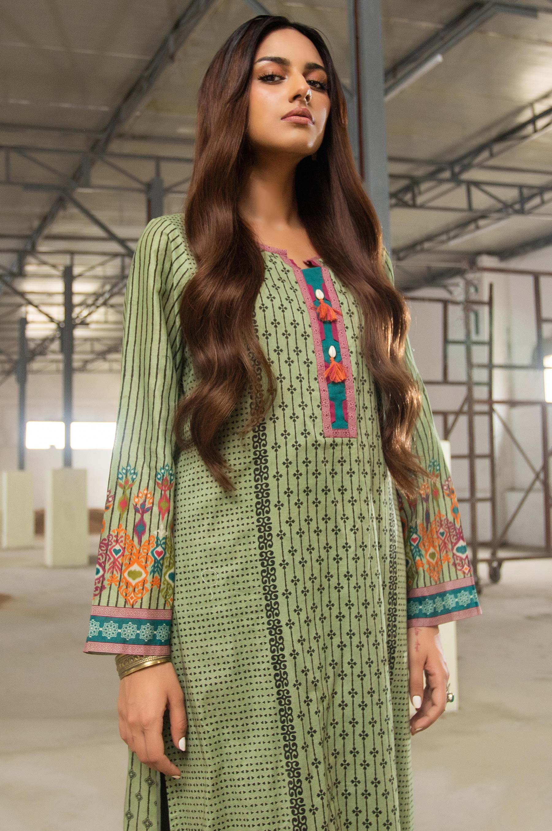 Stitched 1 Piece Digital Printed Cambric Shirt - Image 3