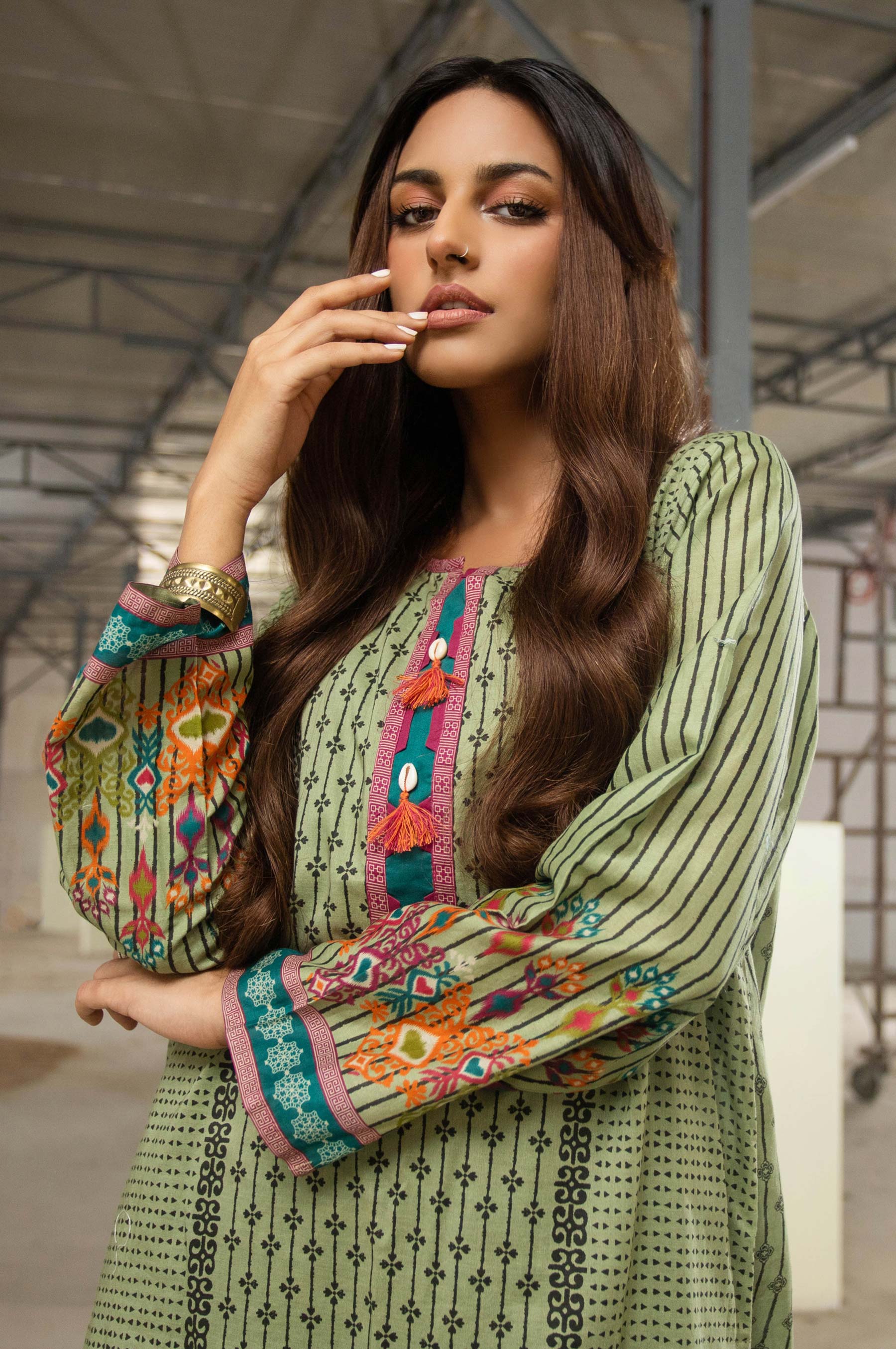 Stitched 1 Piece Digital Printed Cambric Shirt - Image 4