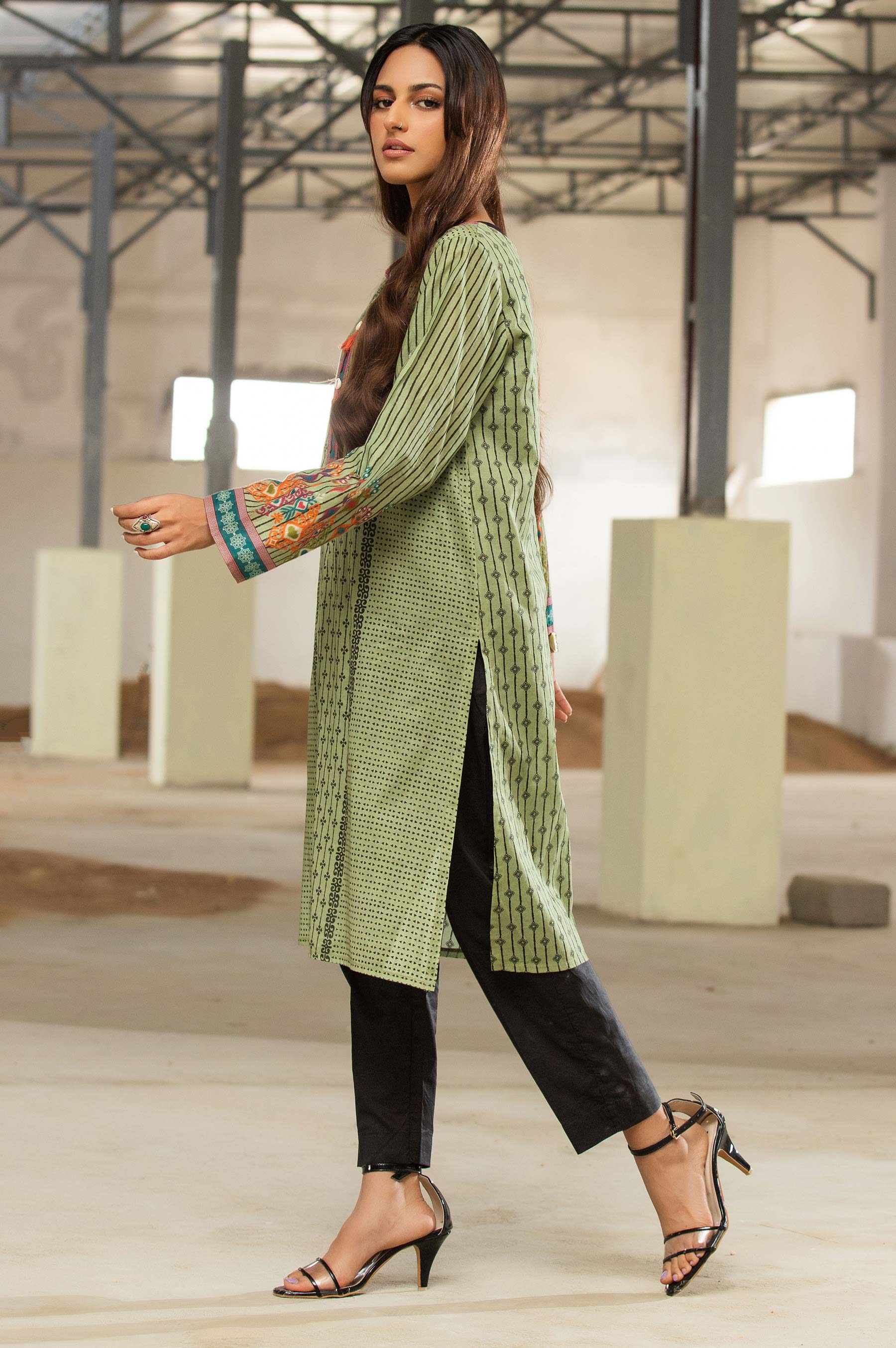 Stitched 1 Piece Digital Printed Cambric Shirt - Image 6