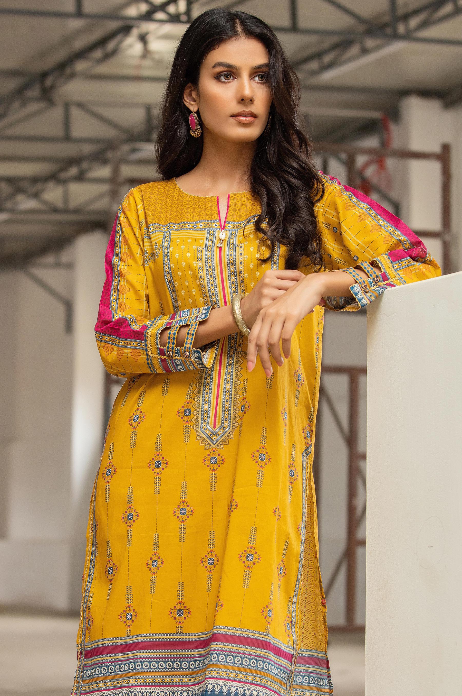 Stitched 1 Piece Digital Printed Cambric Shirt - Image 2