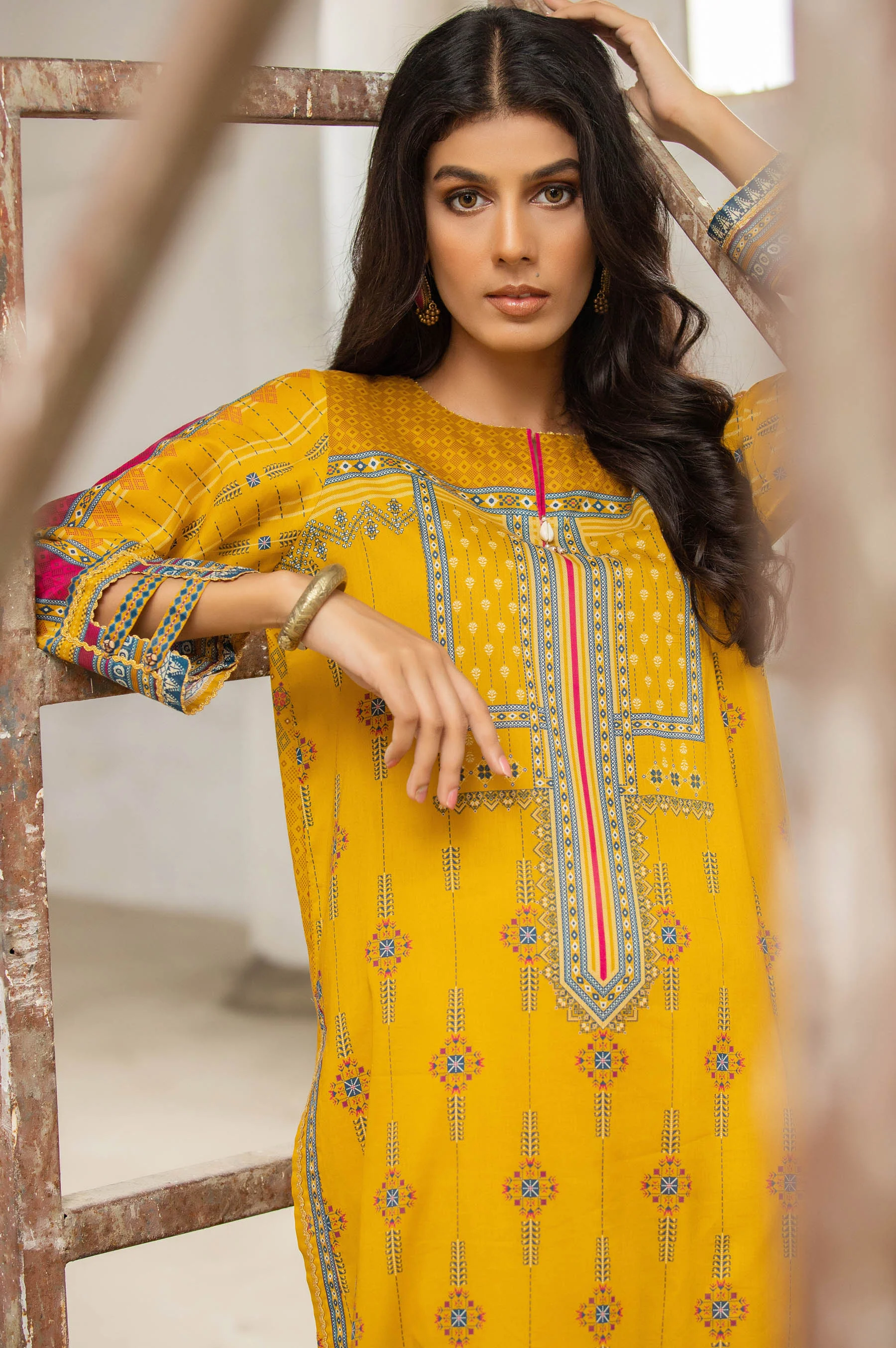 Stitched 1 Piece Digital Printed Cambric Shirt - Image 3