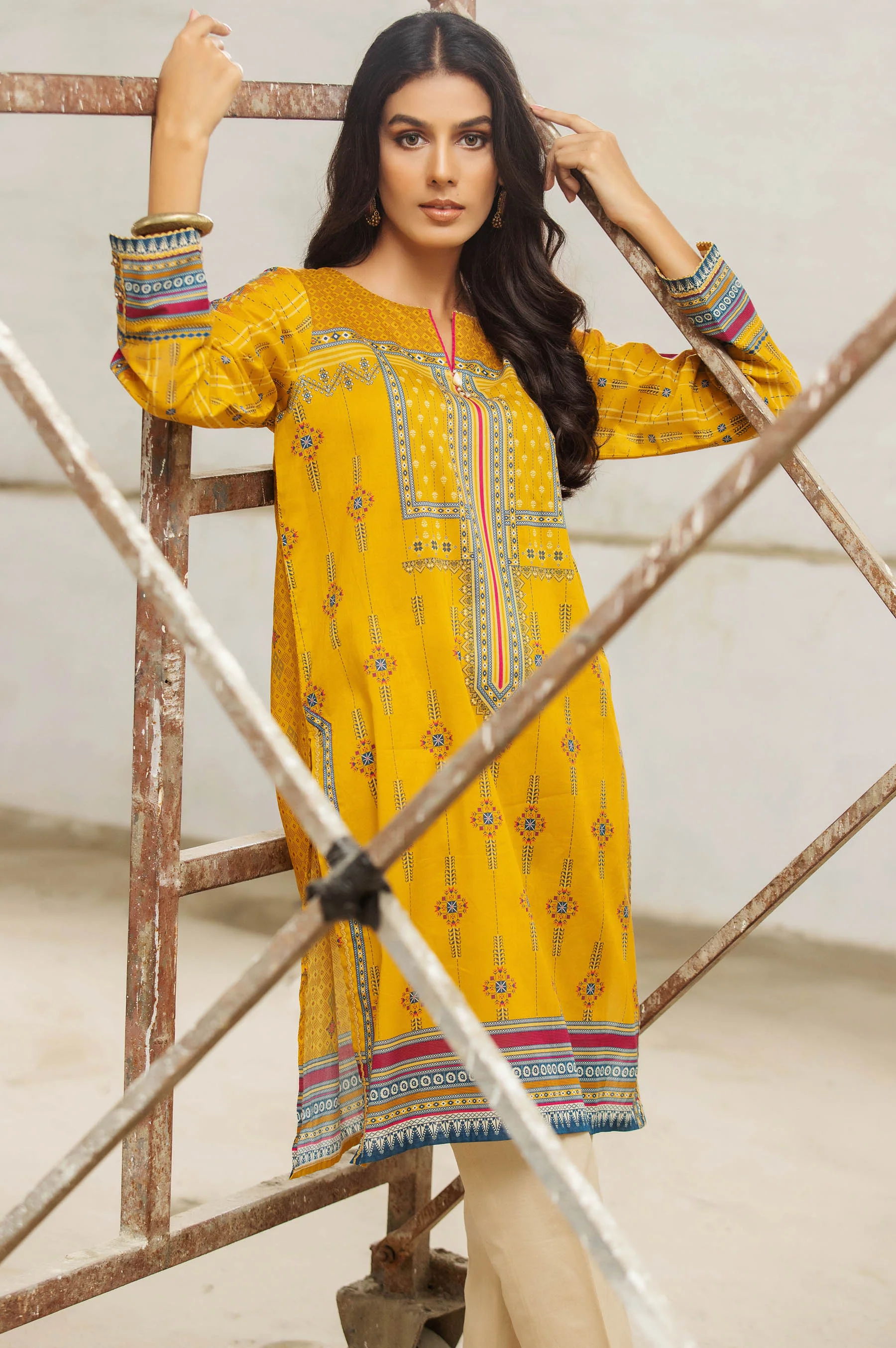 Stitched 1 Piece Digital Printed Cambric Shirt - Image 4