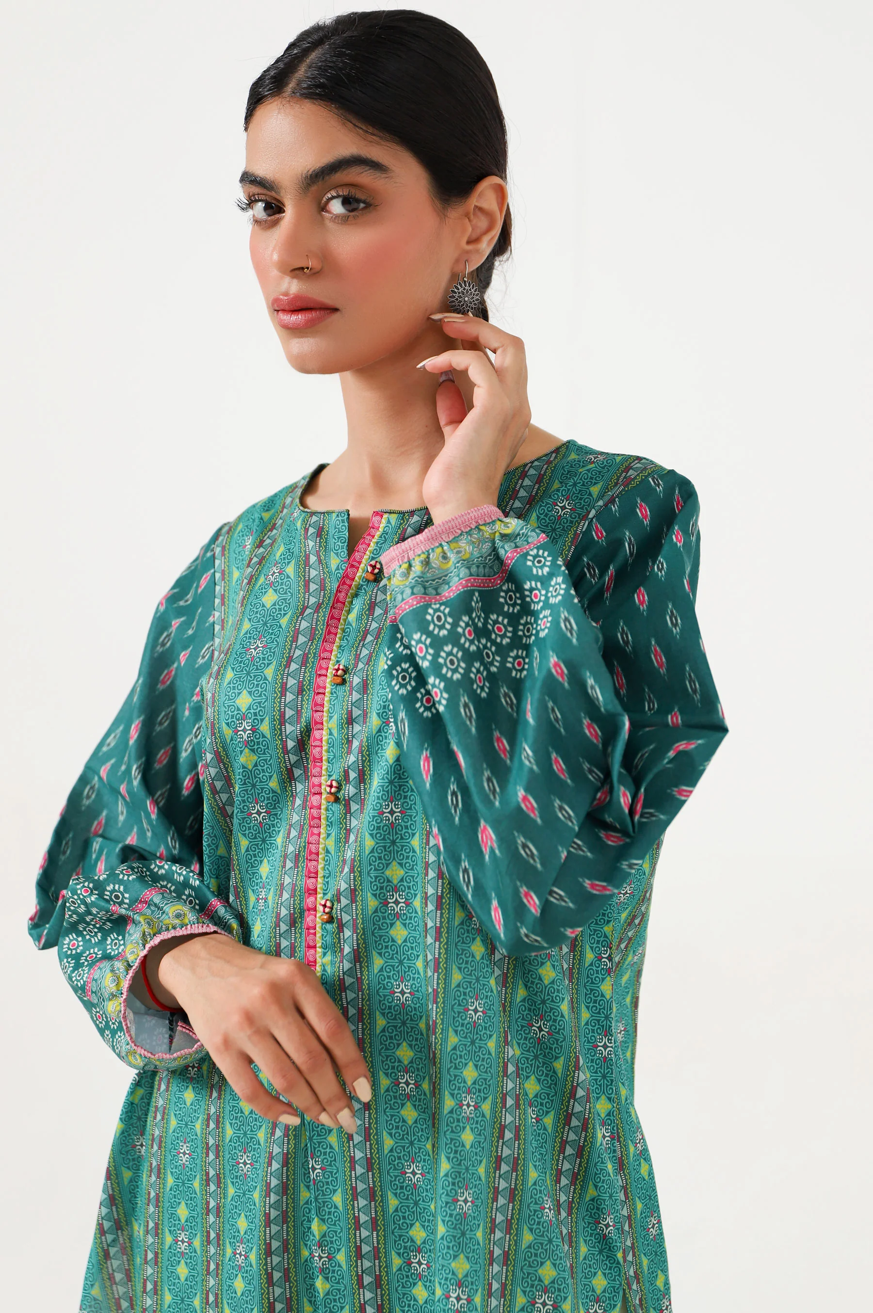Stitched 1 Piece Digital Printed Cambric Shirt