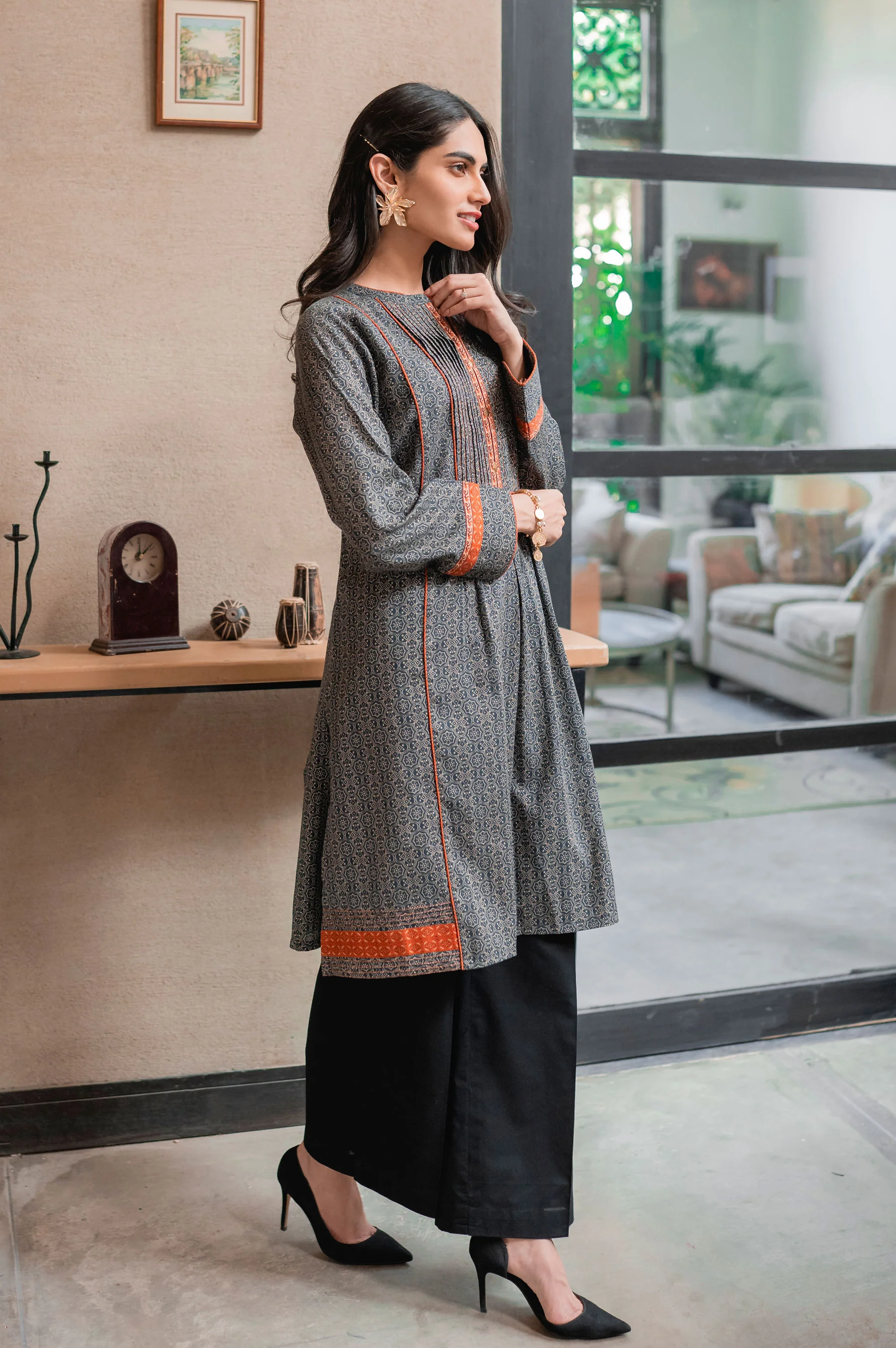 Stitched 1 Piece Digital Printed Cottel Shirt - Image 4