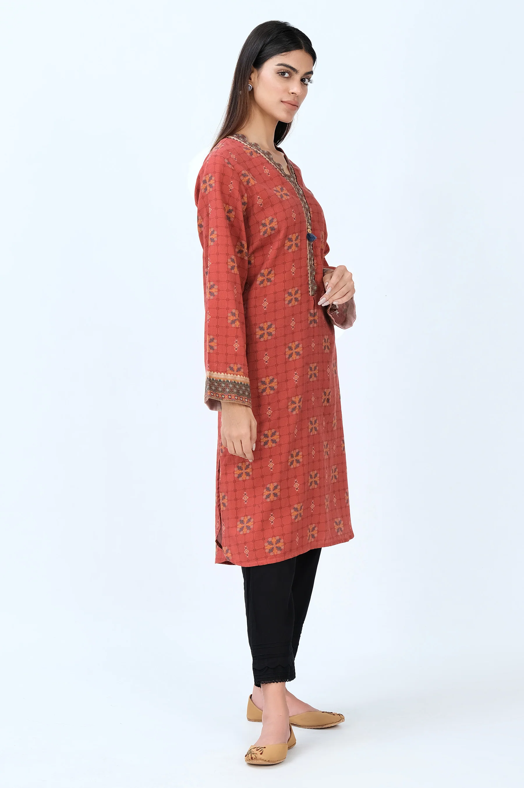 Stitched 1 Piece Digital Printed Cottel Shirt - Image 3