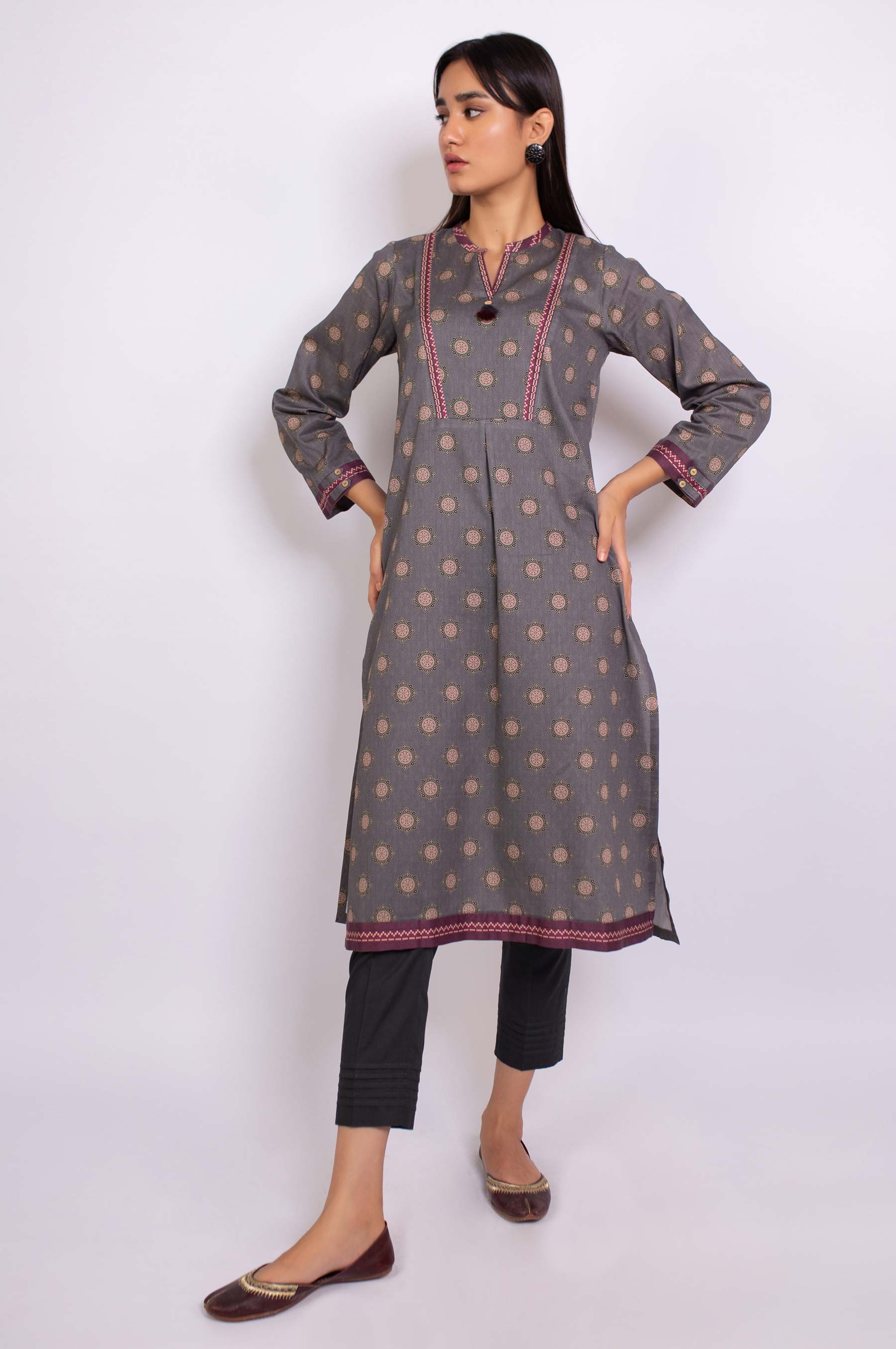 Stitched 1 Piece Digital Printed Cottel Shirt - Image 2