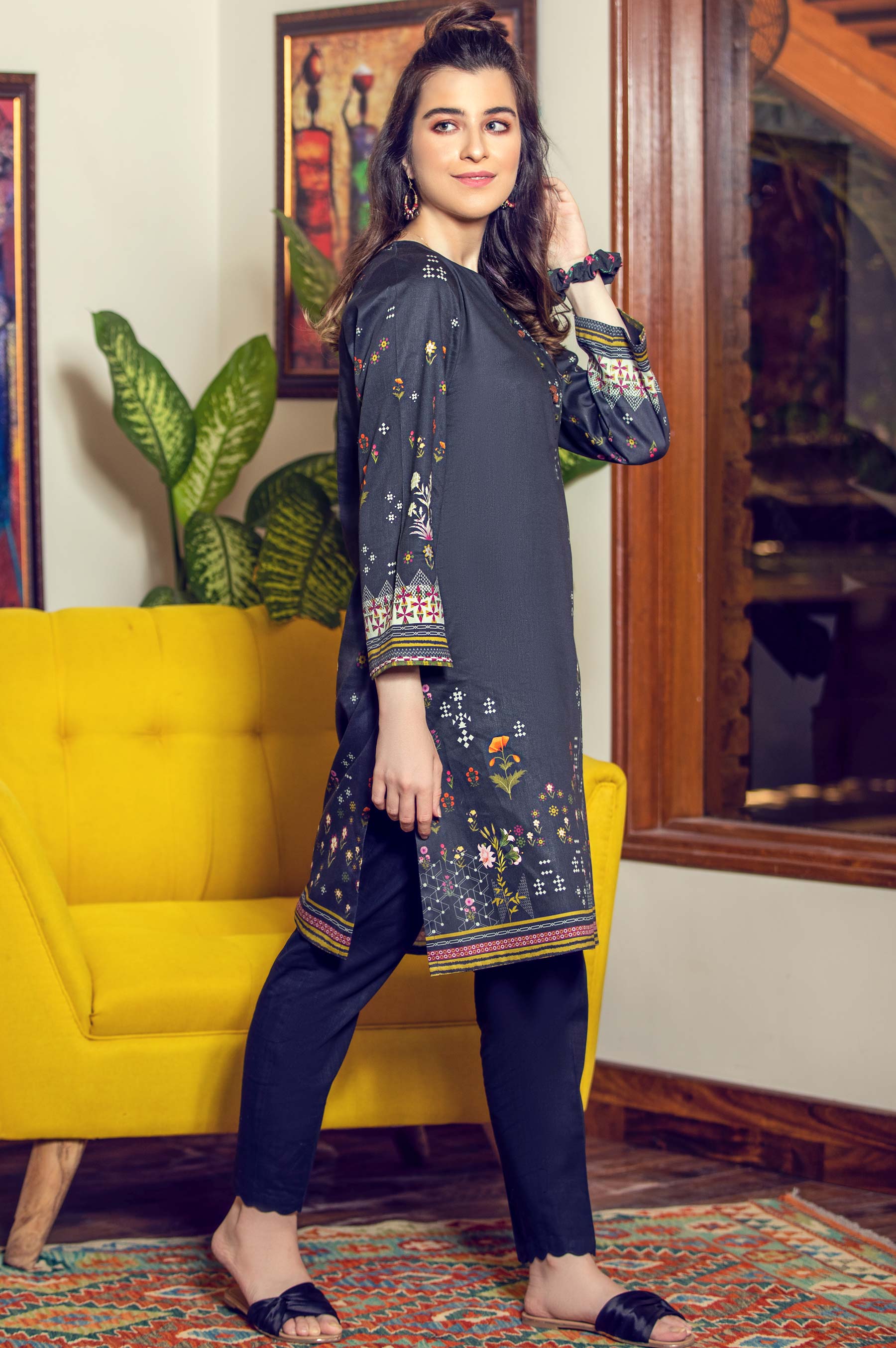 Stitched 1 Piece Digital Printed Cottel Shirt - Image 4