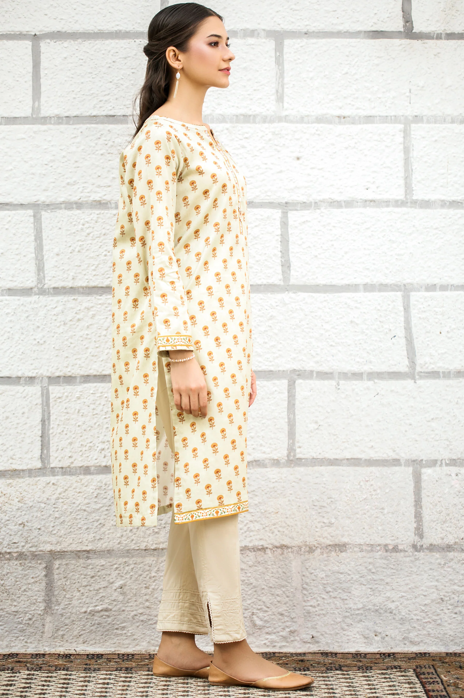 Stitched 1 Piece Digital Printed Cotton Satin Shirt - Image 3