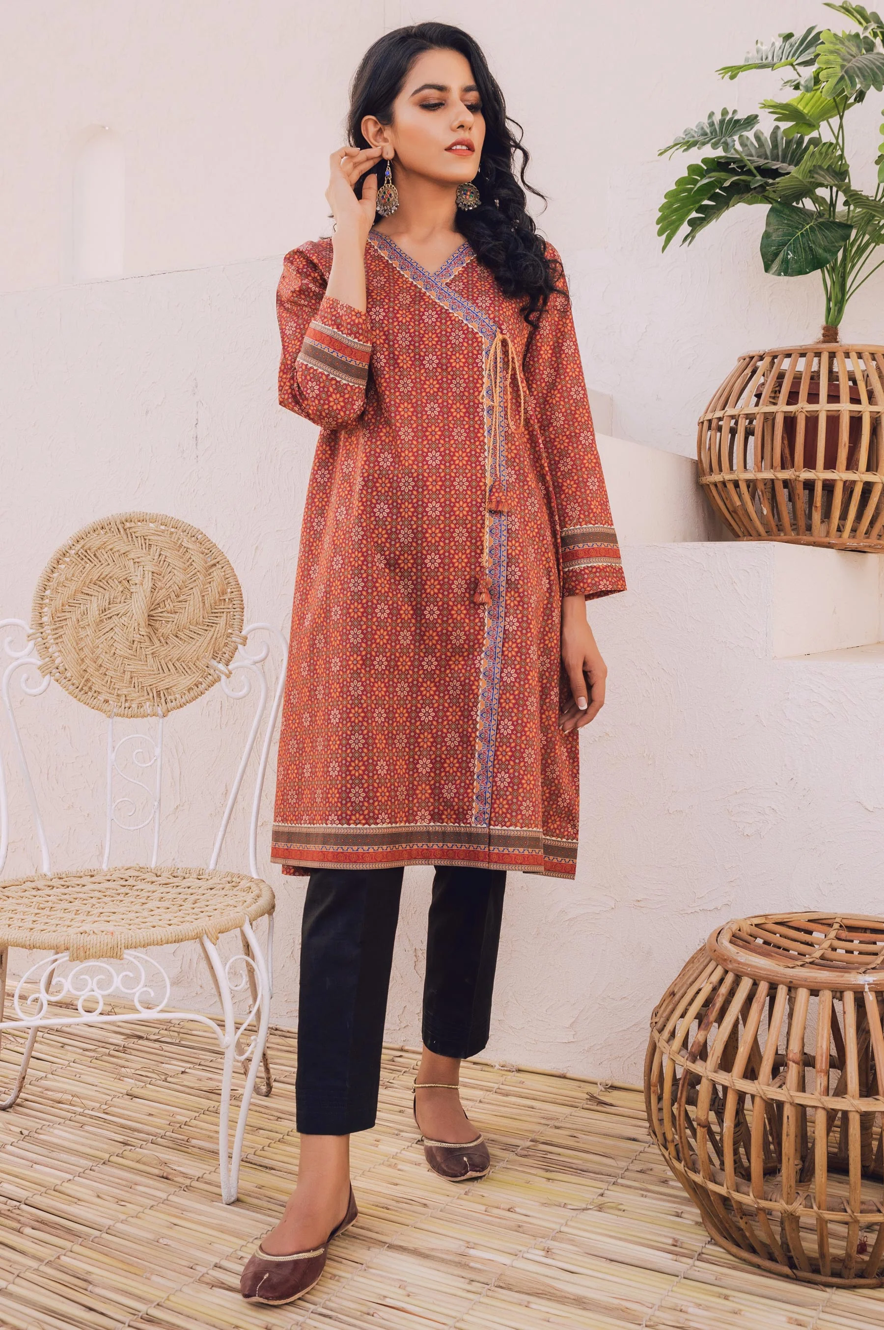 Stitched 1 Piece Digital Printed Cotton Satin Shirt