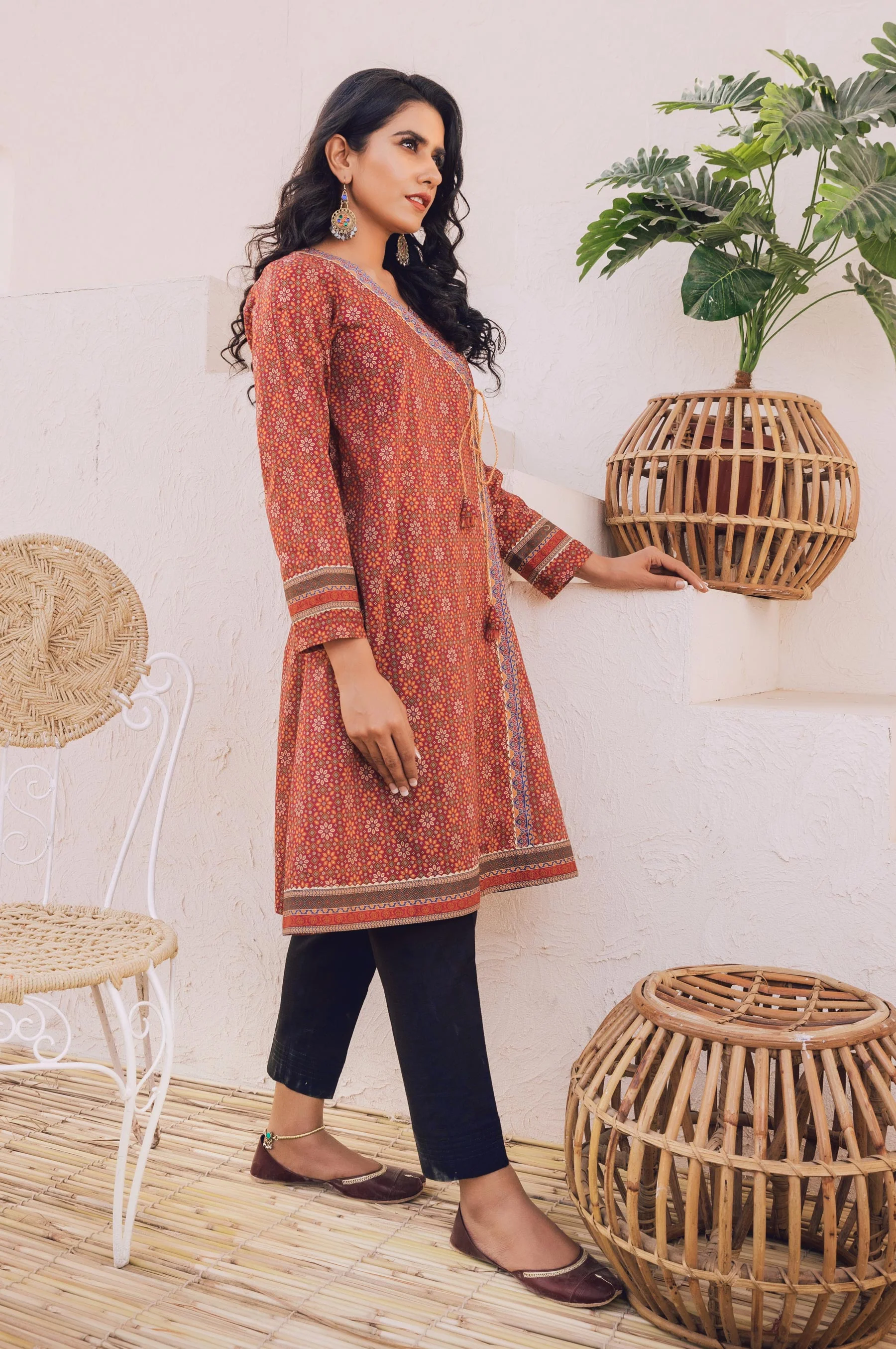 Stitched 1 Piece Digital Printed Cotton Satin Shirt - Image 2