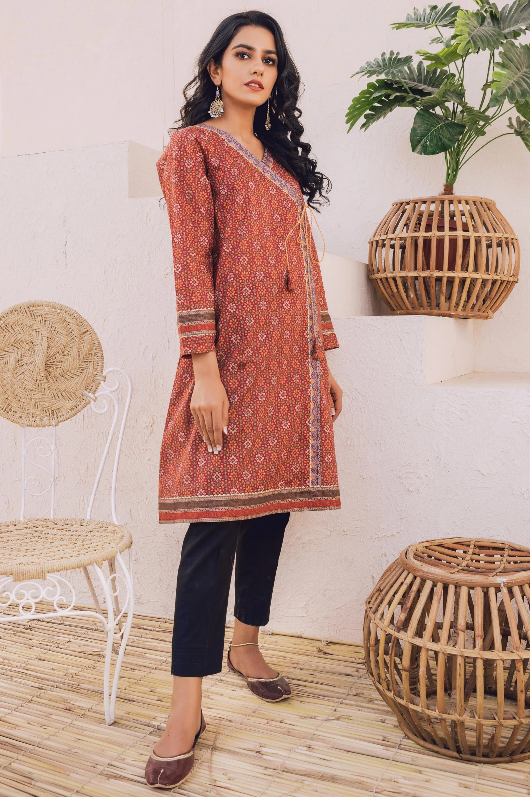 Stitched 1 Piece Digital Printed Cotton Satin Shirt - Image 3