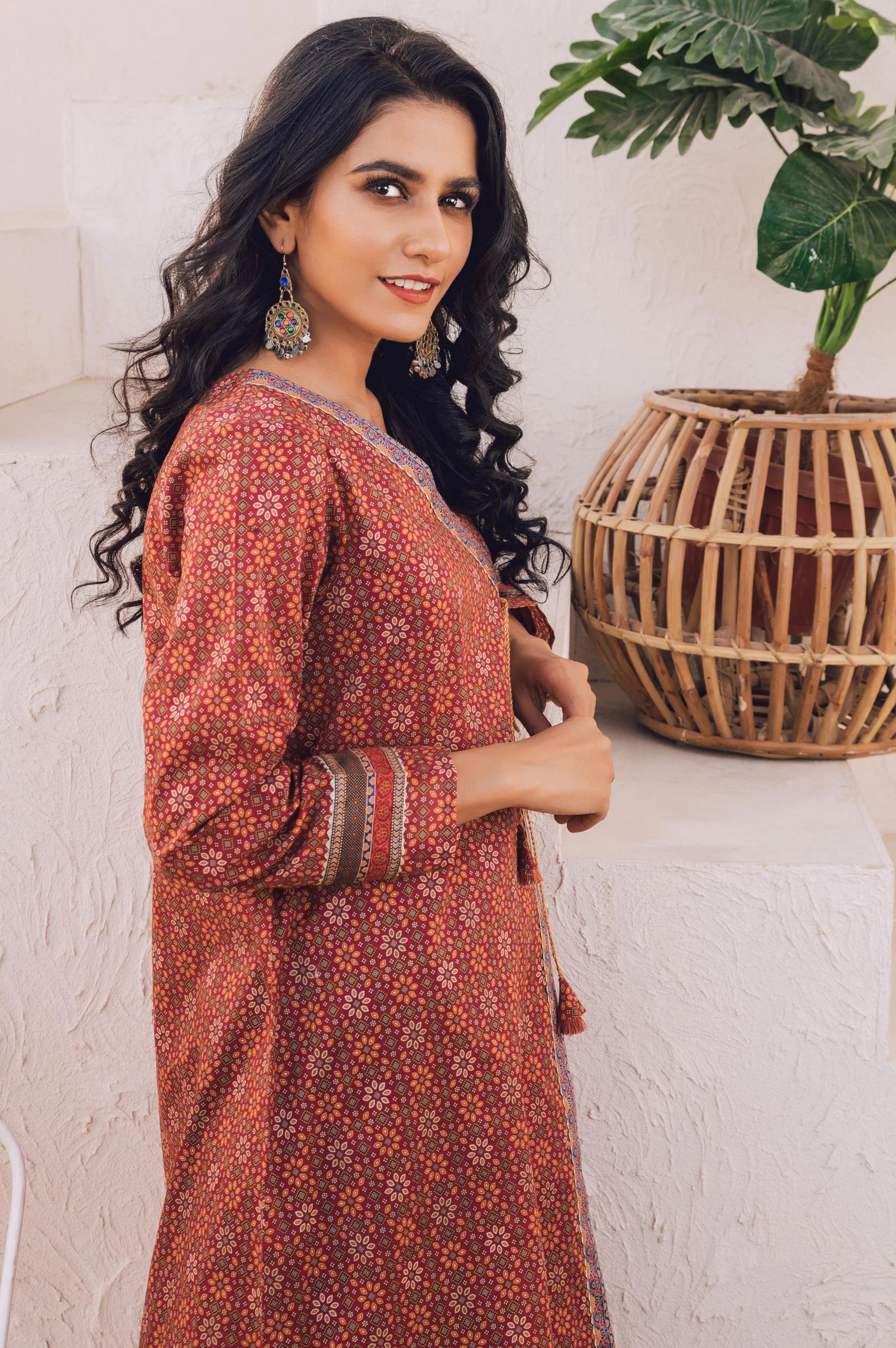 Stitched 1 Piece Digital Printed Cotton Satin Shirt - Image 5