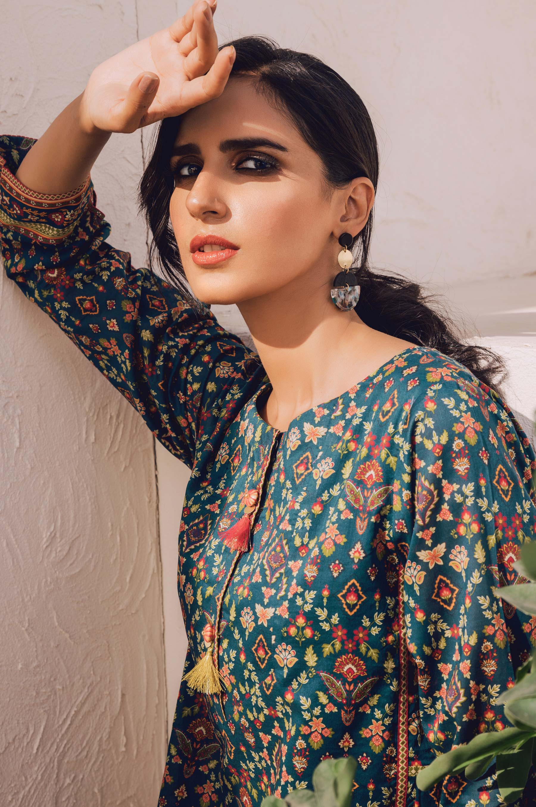 Stitched 1 Piece Digital Printed Cotton Satin Shirt - Image 4