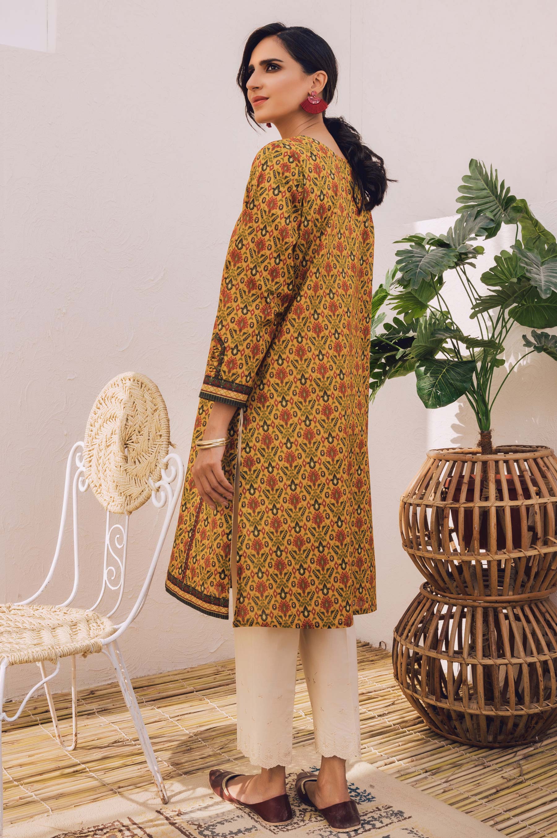 Stitched 1 Piece Digital Printed Cotton Satin Shirt - Image 2
