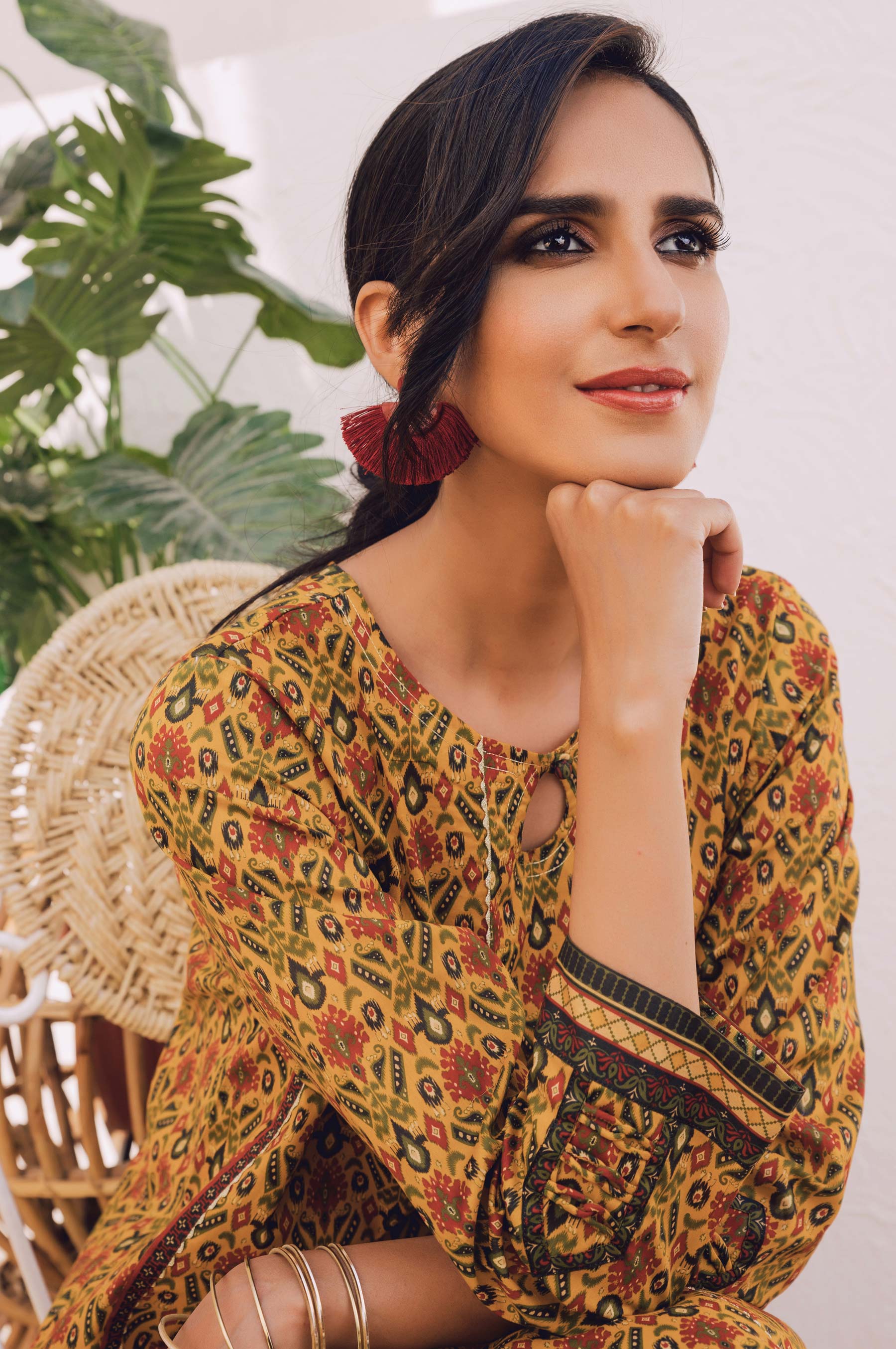 Stitched 1 Piece Digital Printed Cotton Satin Shirt - Image 4