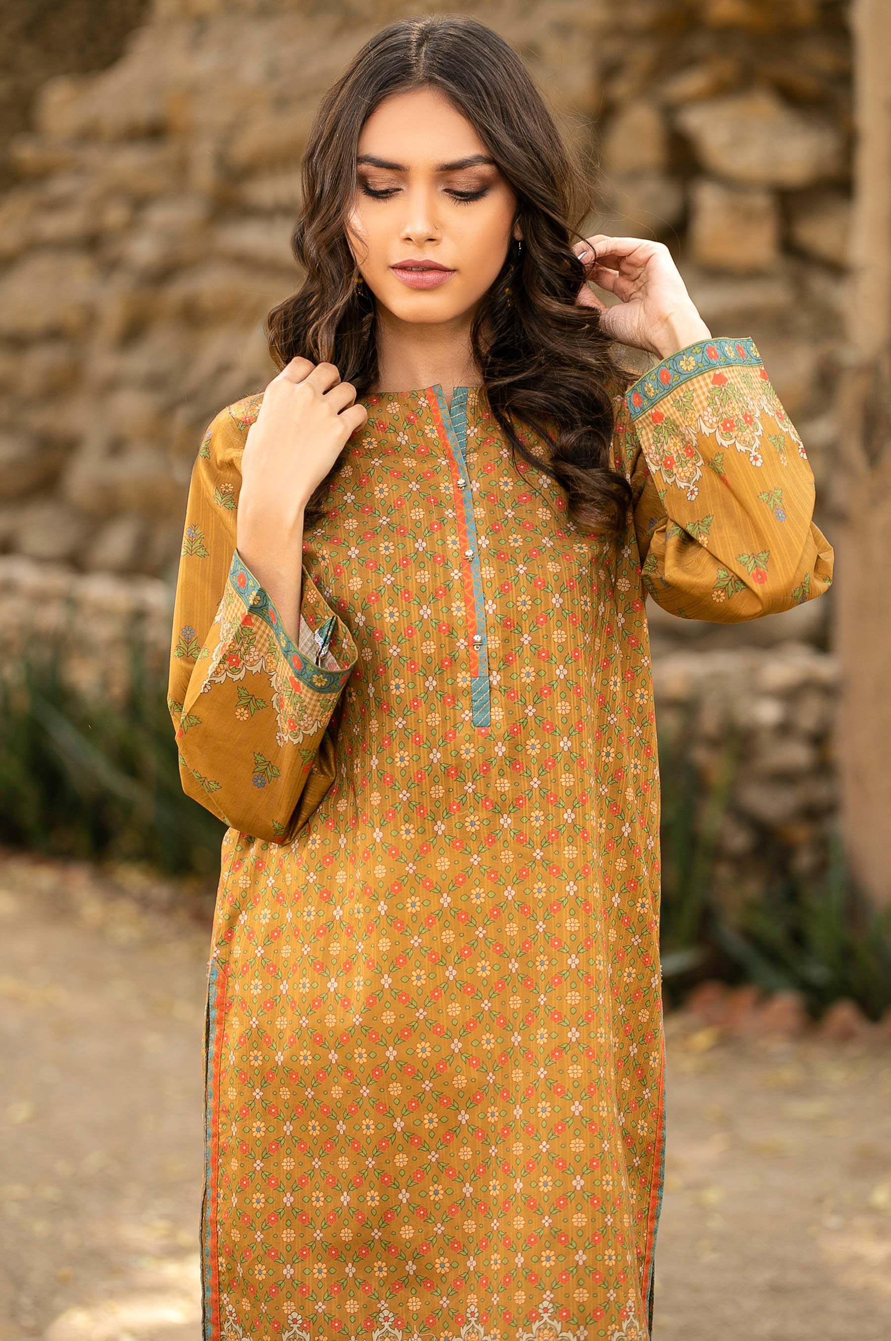 Stitched 1 Piece Digital Printed Doria Lawn Shirt - Image 3