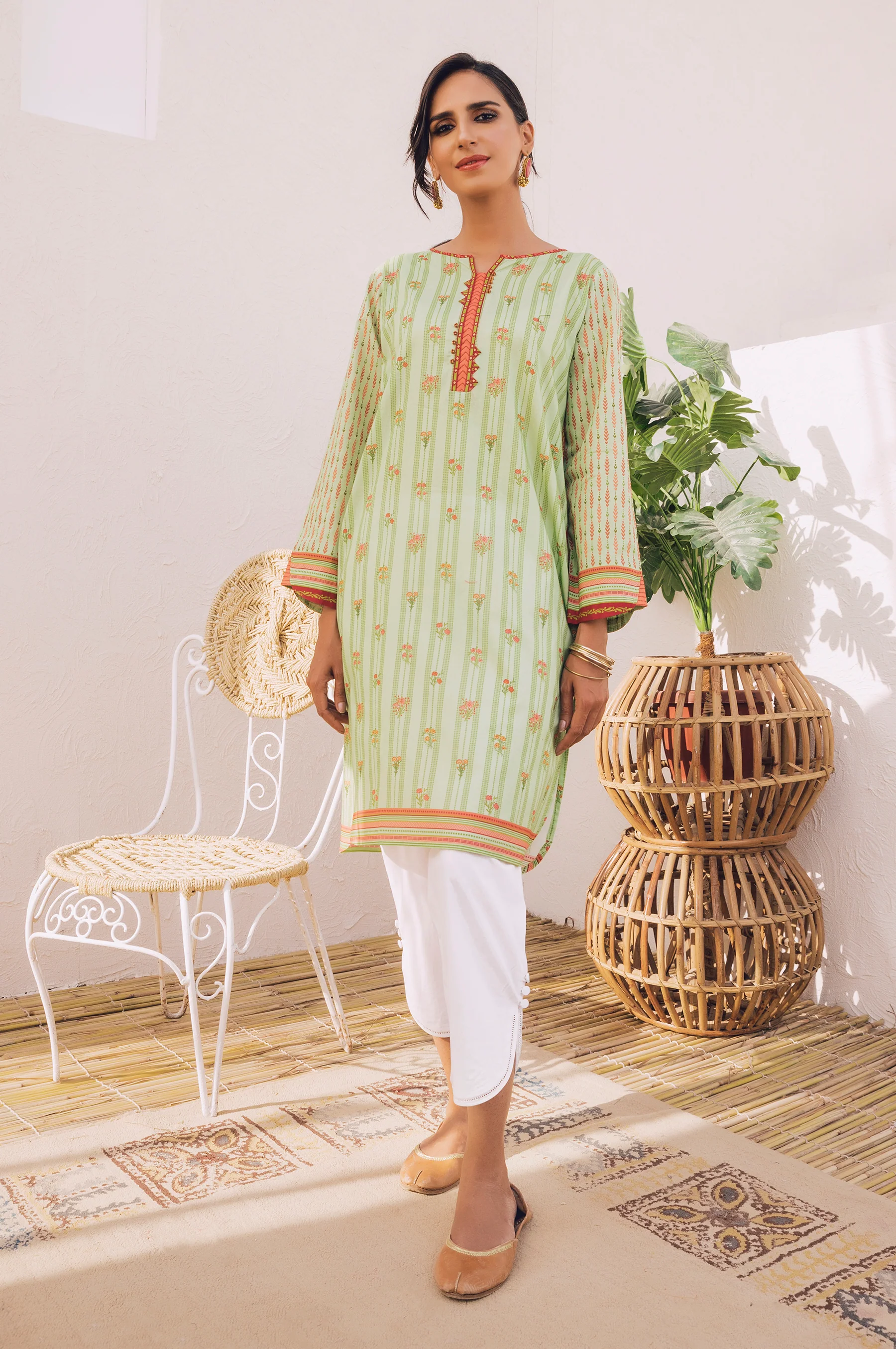 Stitched 1 Piece Digital Printed Doria Lawn Shirt - Image 2