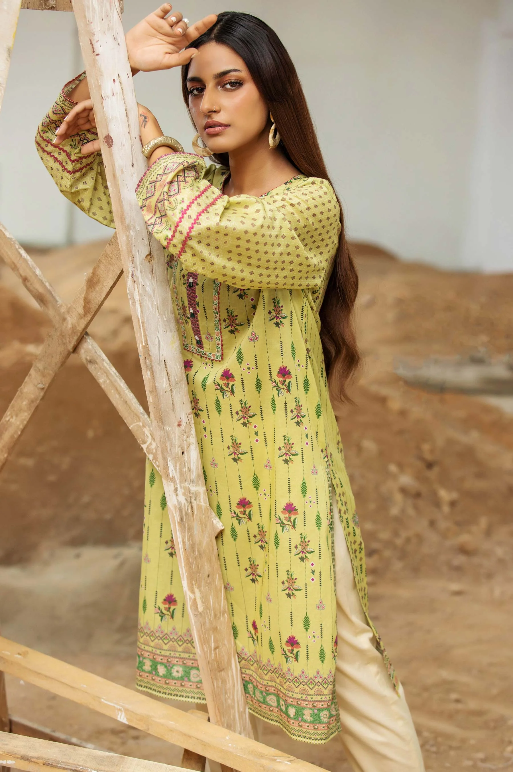 Stitched 1 Piece Digital Printed Doria Shirt - Image 2