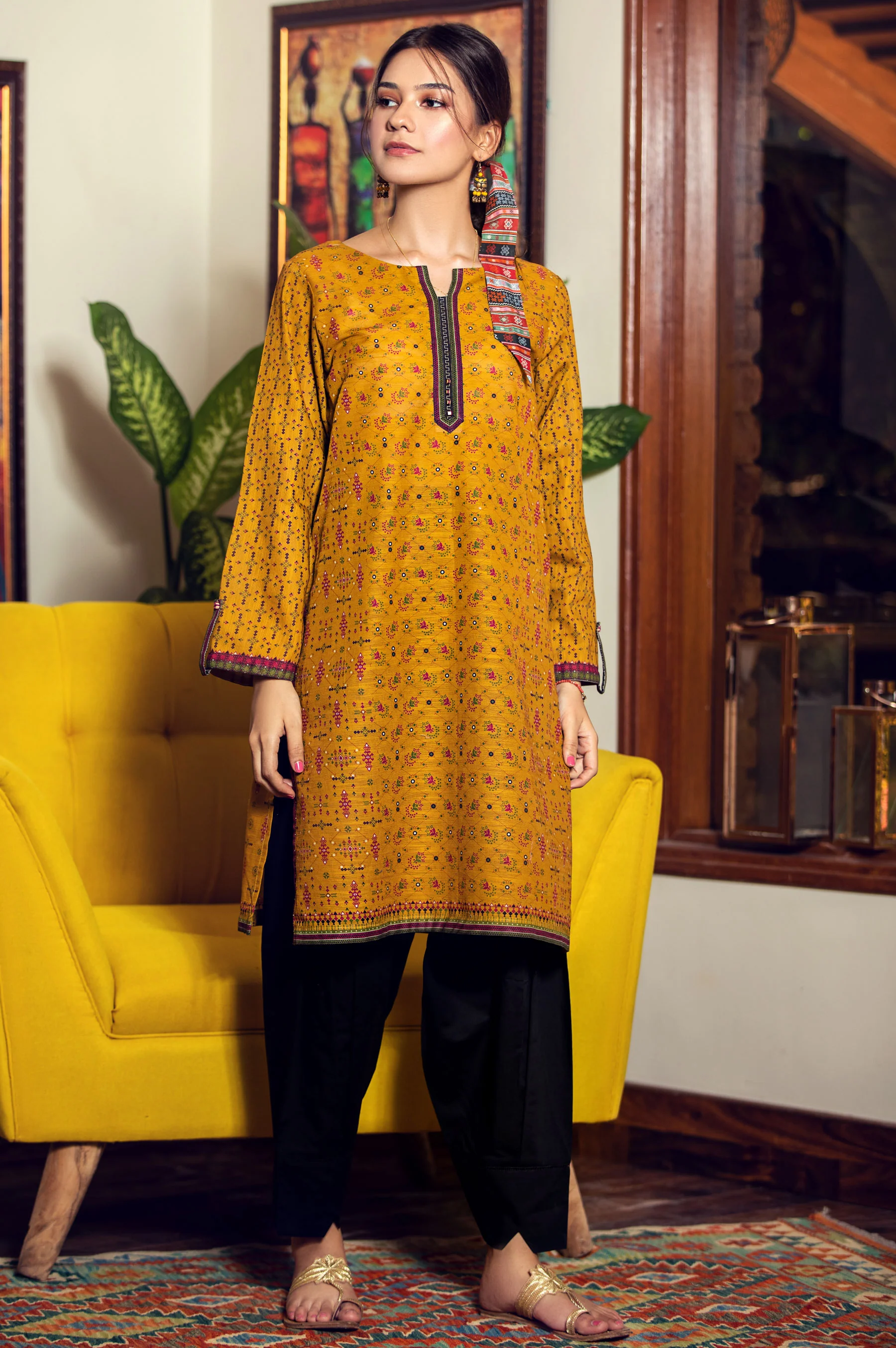 Stitched 1 Piece Digital Printed Khaddar Shirt