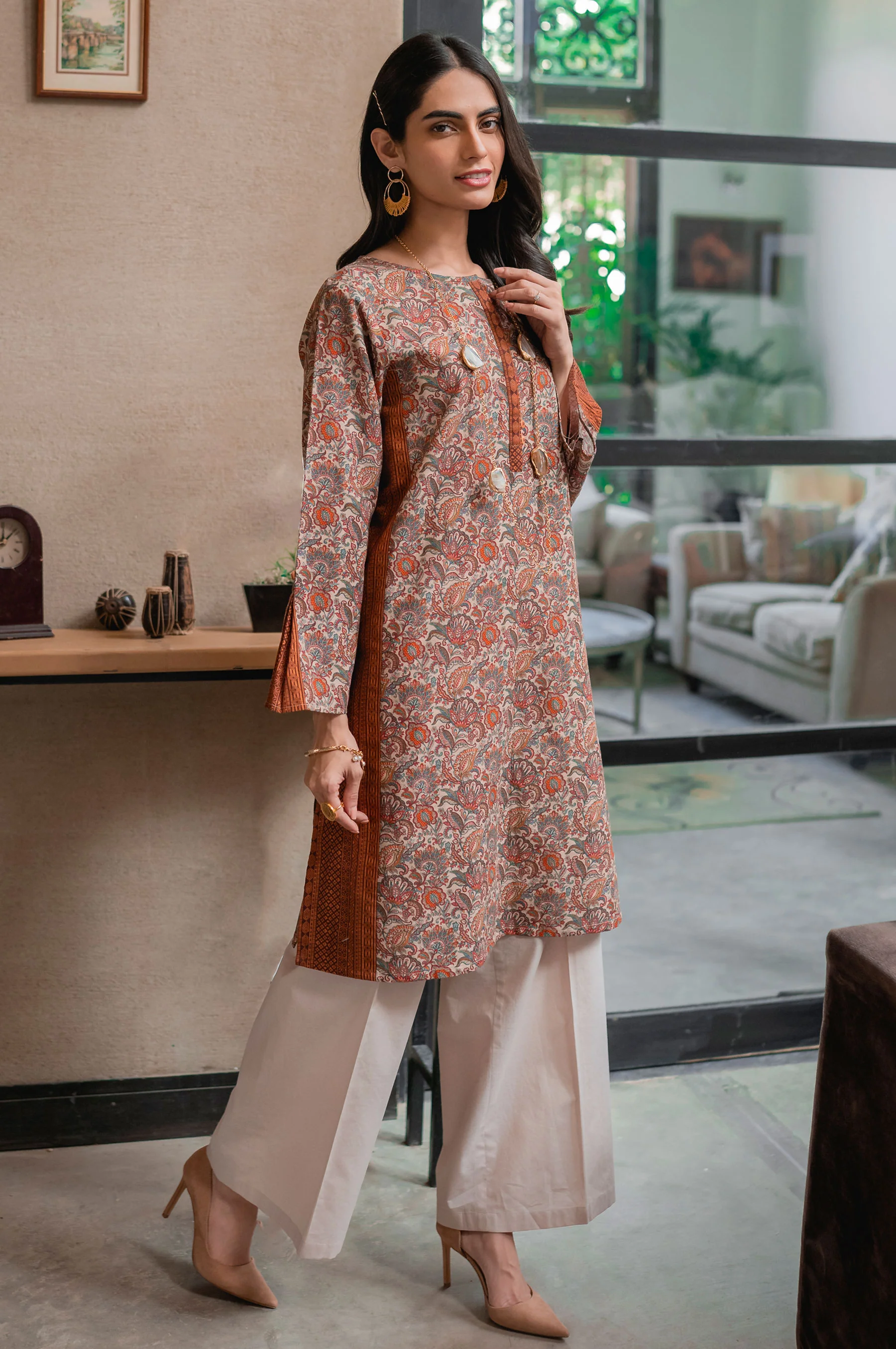 Stitched 1 Piece Digital Printed Khaddar Shirt - Image 4