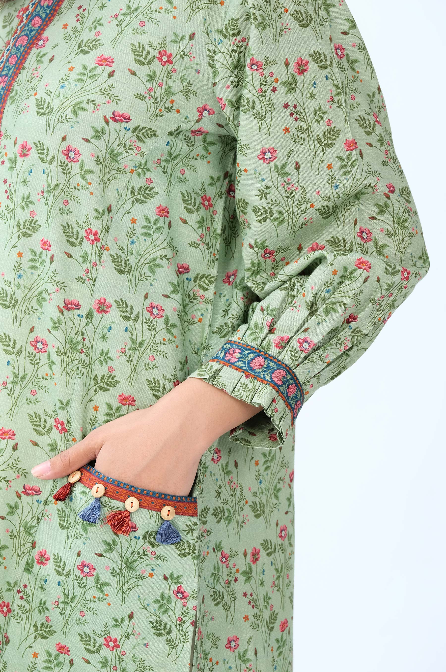 Stitched 1 Piece Digital Printed Khaddar Shirt - Image 5